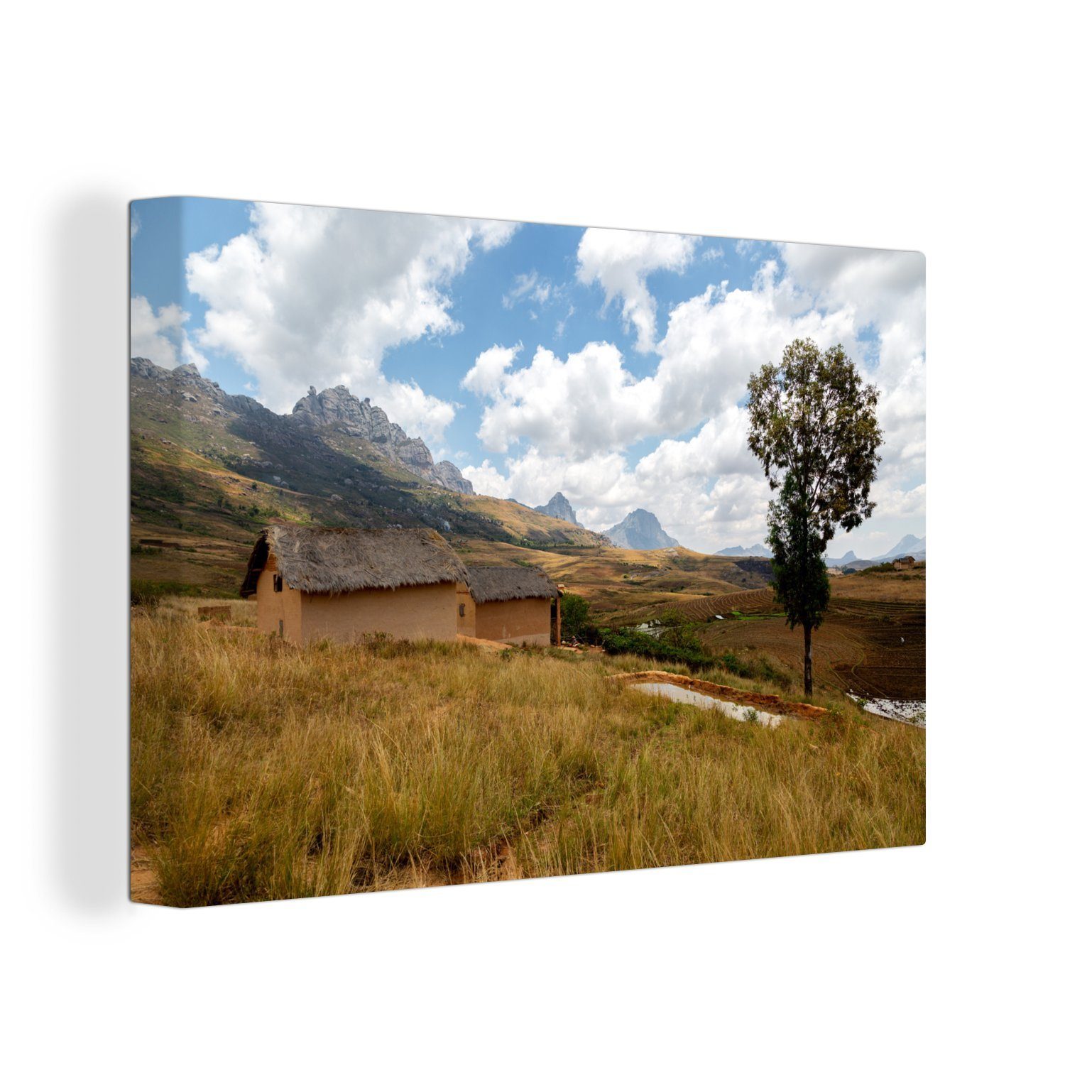 OneMillionCanvasses® Leinwandbild Weiße St), Leinwandbilder, Wolken (1 Madagaskar, Wanddeko, Wandbild in 30x20 cm Aufhängefertig, dem Andringitra-Nationalpark über