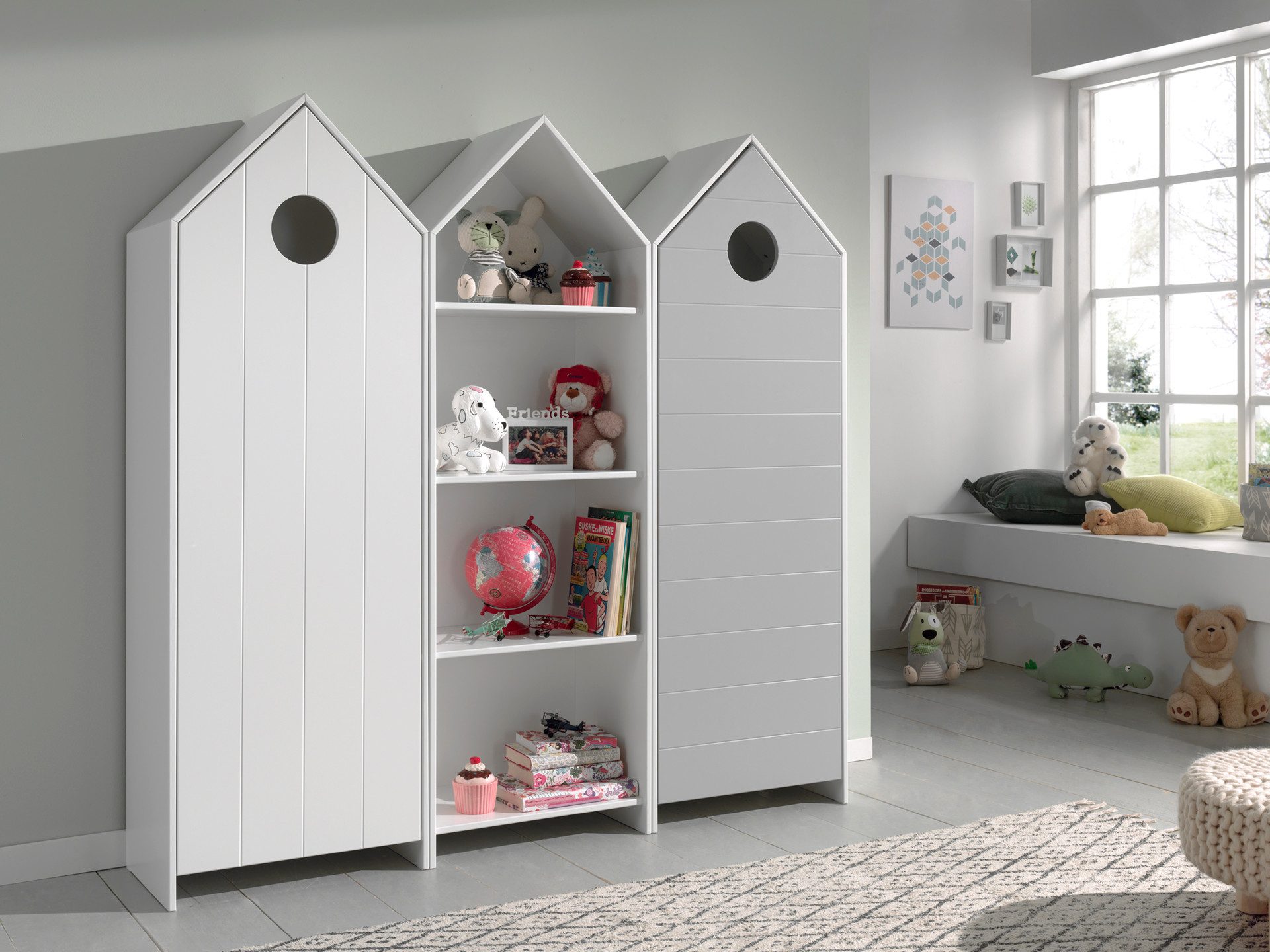 Faizee Möbel Schrank-Set Vielseitiges und farbenfrohes CASAMI Schrank-Set für das Kinderzimmer, (3-St)