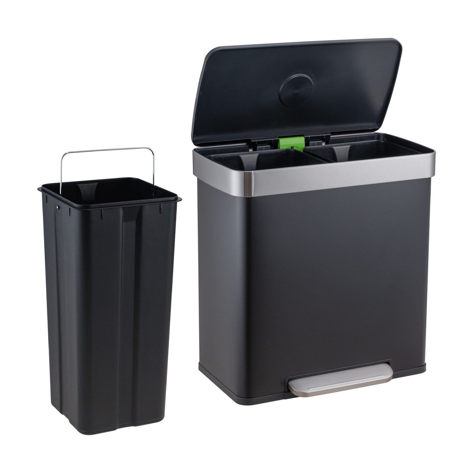 SVITA Mülleimer LT2X30, 60l, Tretpedal, Soft-Close-Funktion, herausnehmbarer Inneneimer
