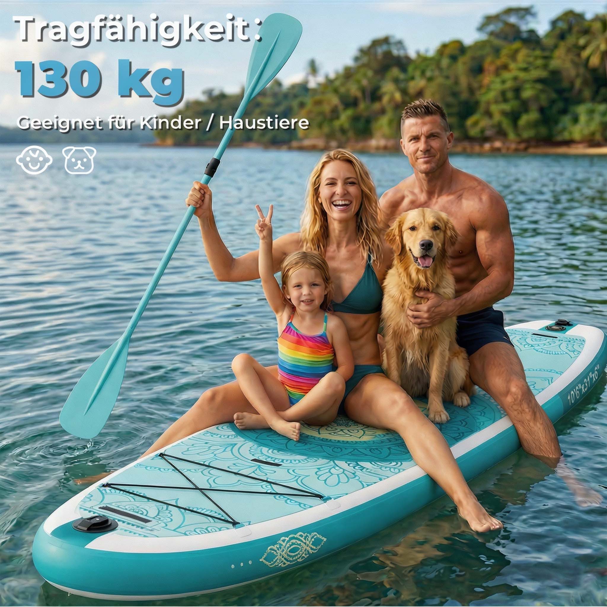 HOMALL Inflatable SUP-Board Aufblasbares SUP Board 320cm Stand Up Paddle Board Komplett-Set, Bis 130kg, Stabil & Rutschfest für Anfänger