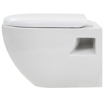 DOTMALL Tiefspül-WC wandmontierte Toilette aus Sanitärkeramik, inkl. WC-Sitz