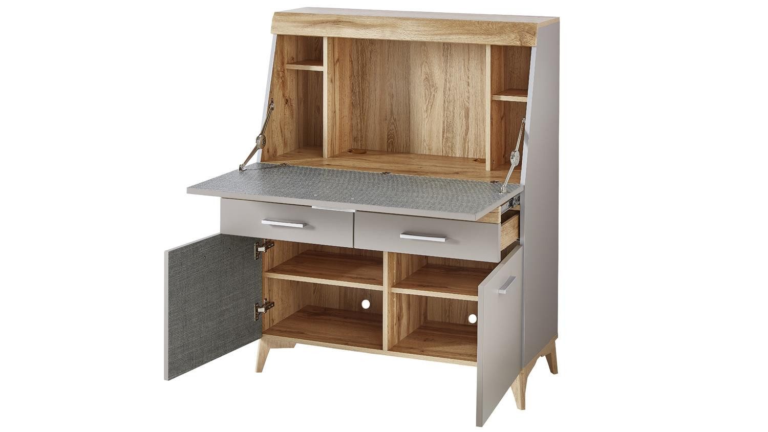 Innostyle Sekretär Sekretär Secret MDF basalt Eiche Altholz 98/124/42 cm