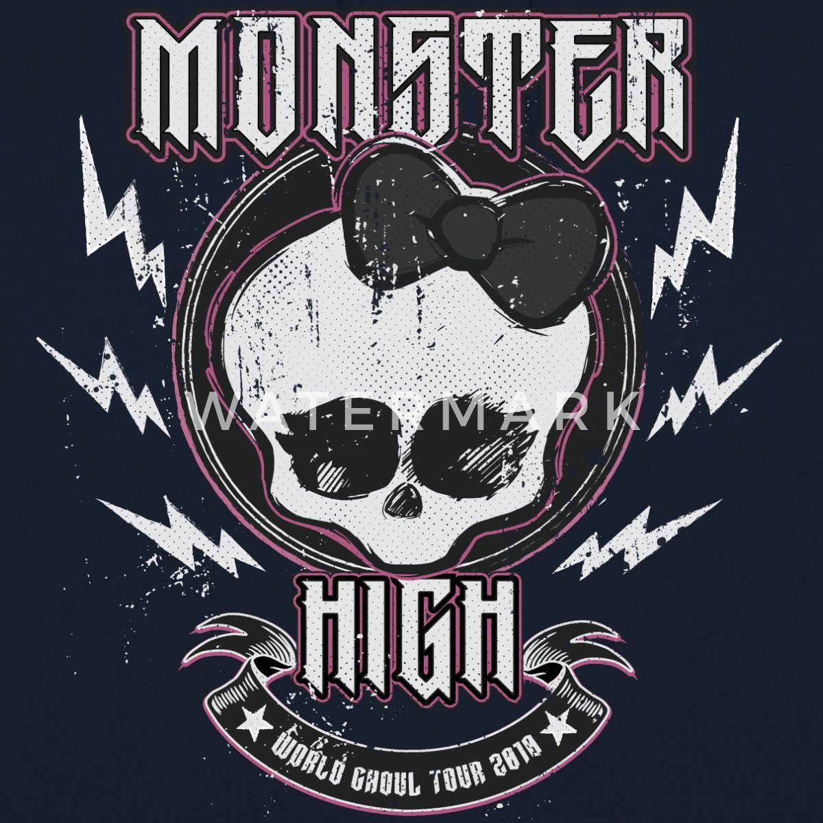 Spreadshirt Hoodie Monster High™ World Ghoul Tour Totenkopf-Design Unisex Hoodie (1-tlg)