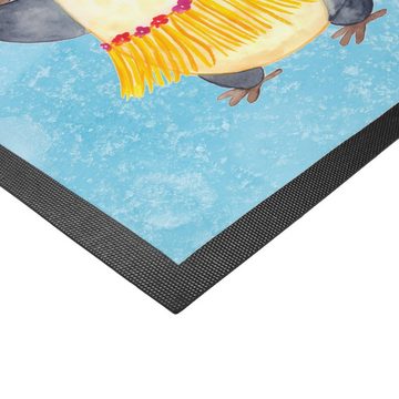 Fußmatte 40 x 60 cm Pinguin Kokosnuss - Eisblau - Geschenk, Hawaii, Vorleger, Mr. & Mrs. Panda, Höhe: 0 mm