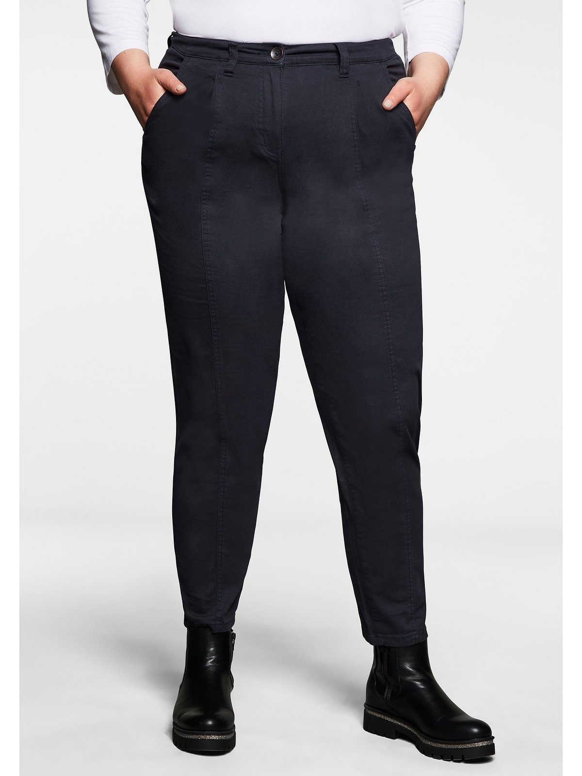 Sheego Stoffhose »Hose« OLIVIA mit HighWaistBund und Naht vorn