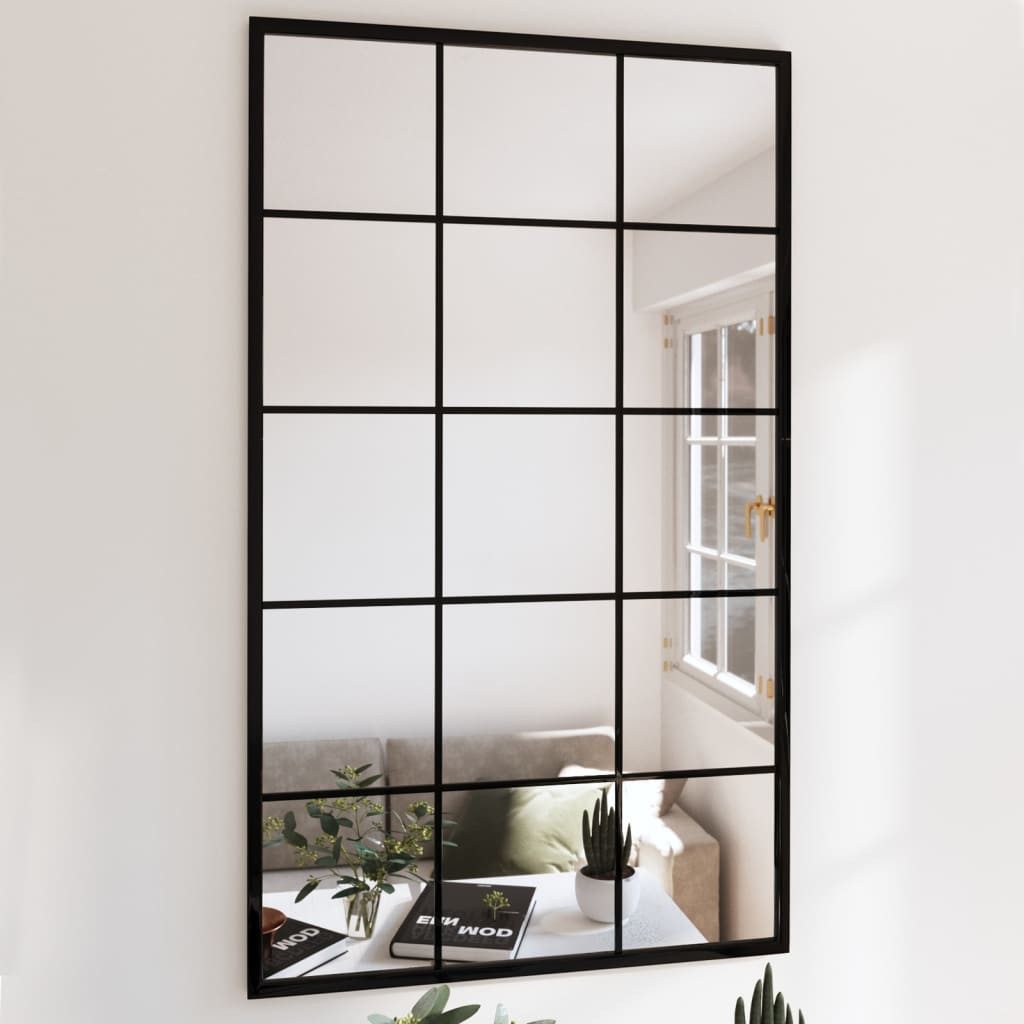 vidaXL Spiegel 100 x 60 cm Wandspiegel Schwarz 100x60 cm Metall günstig online kaufen
