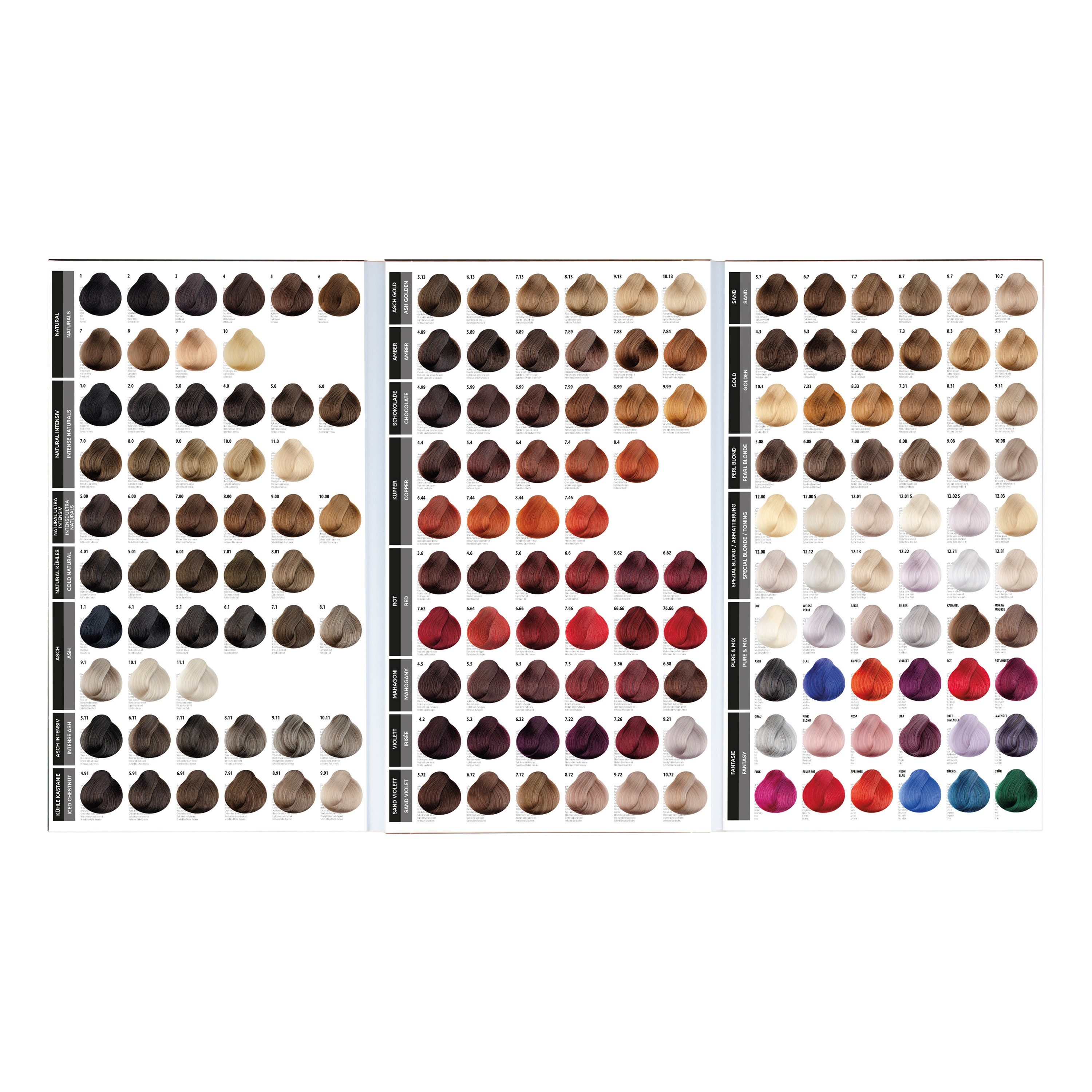 Femmas Premium Coloration FemMas Farbkarte mit echten Haarsträhnen