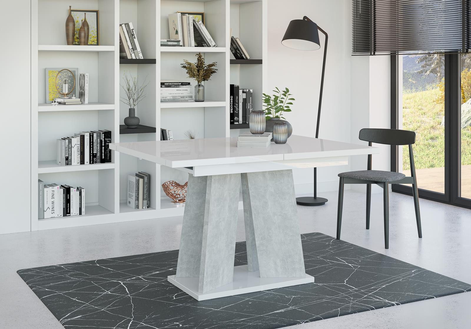 Compleo Esstisch SANA ausziehbarer 120-160 cm, Esszimmertisch, Modernes Design