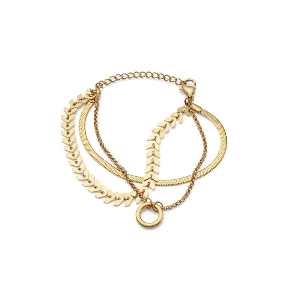 Viceroy Armband Trojitý pozlacený náramek z oceli Chic 75309P01012