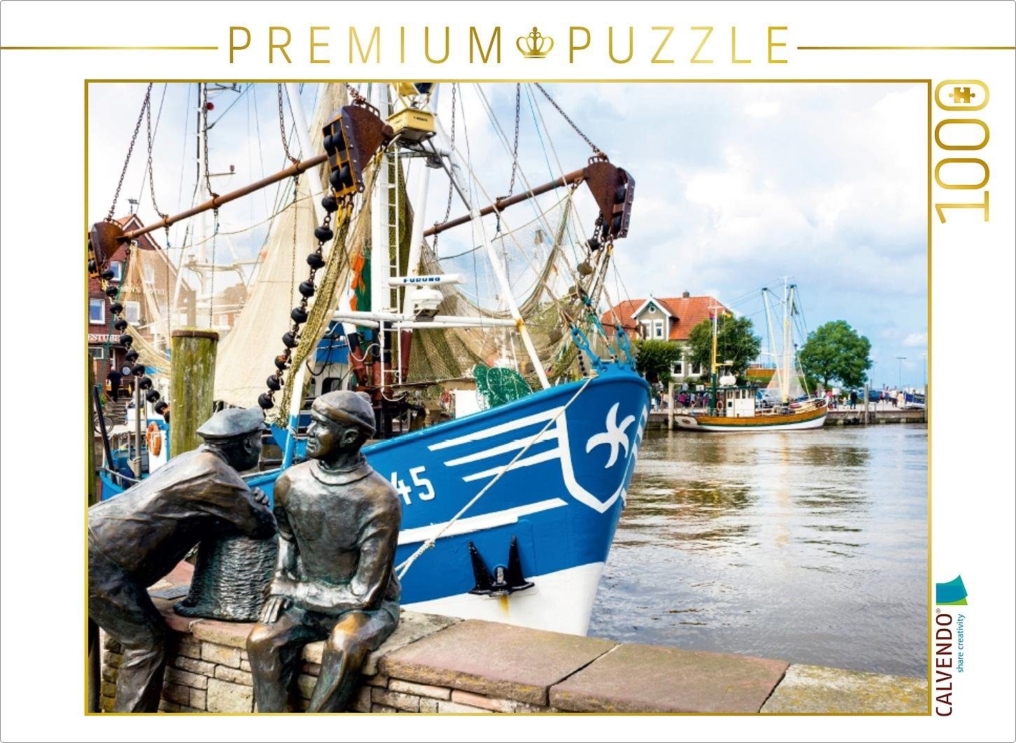 CALVENDO Пазлы CALVENDO Пазлы Neuharlingersiel, Bronzefischer im Hafen 1000 Teile Lege-Размер 64 x 48 cm Foto-Puzzle Bild von Andrea Dreegmeyer, 1000 Пазлыteile