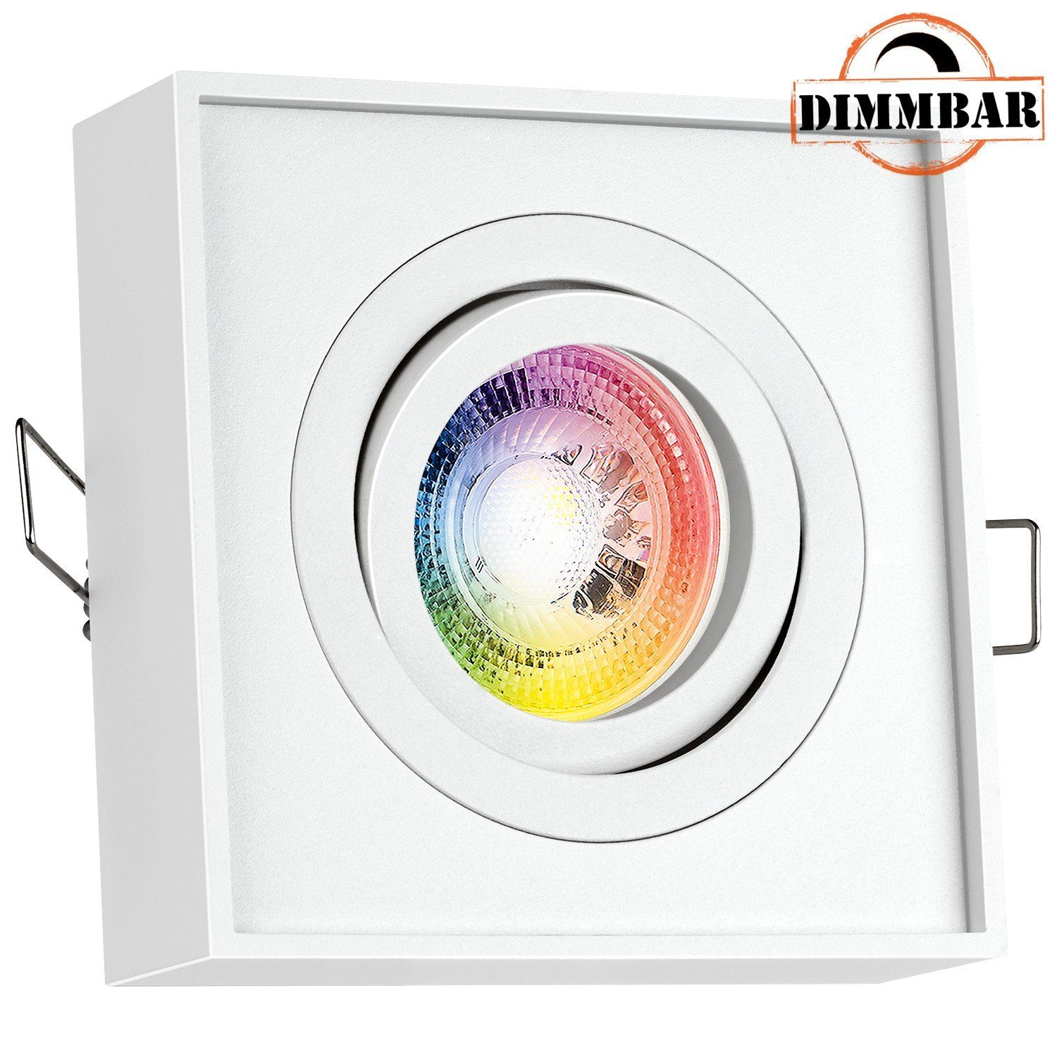 LEDANDO LED Einbaustrahler RGB LED Einbaustrahler Set GU10 in weiß mit 3W LED von LEDANDO - 11 Fa