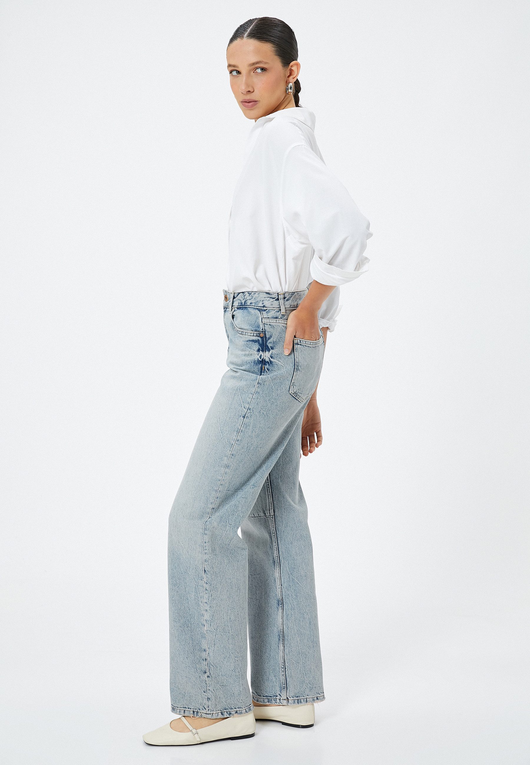 Koton Straight-Jeans Denim Longer Straight Straight-Jeans
