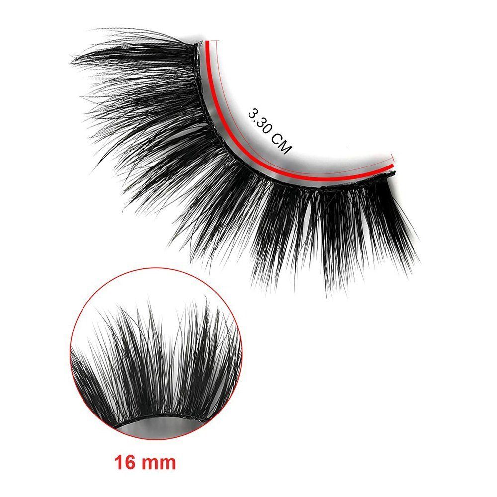 natürliche falsche Wimpern, tlg. 4 wiederverwendbare Bandwimpern 3D-Set Wimpern, 4 TUABUR Paar