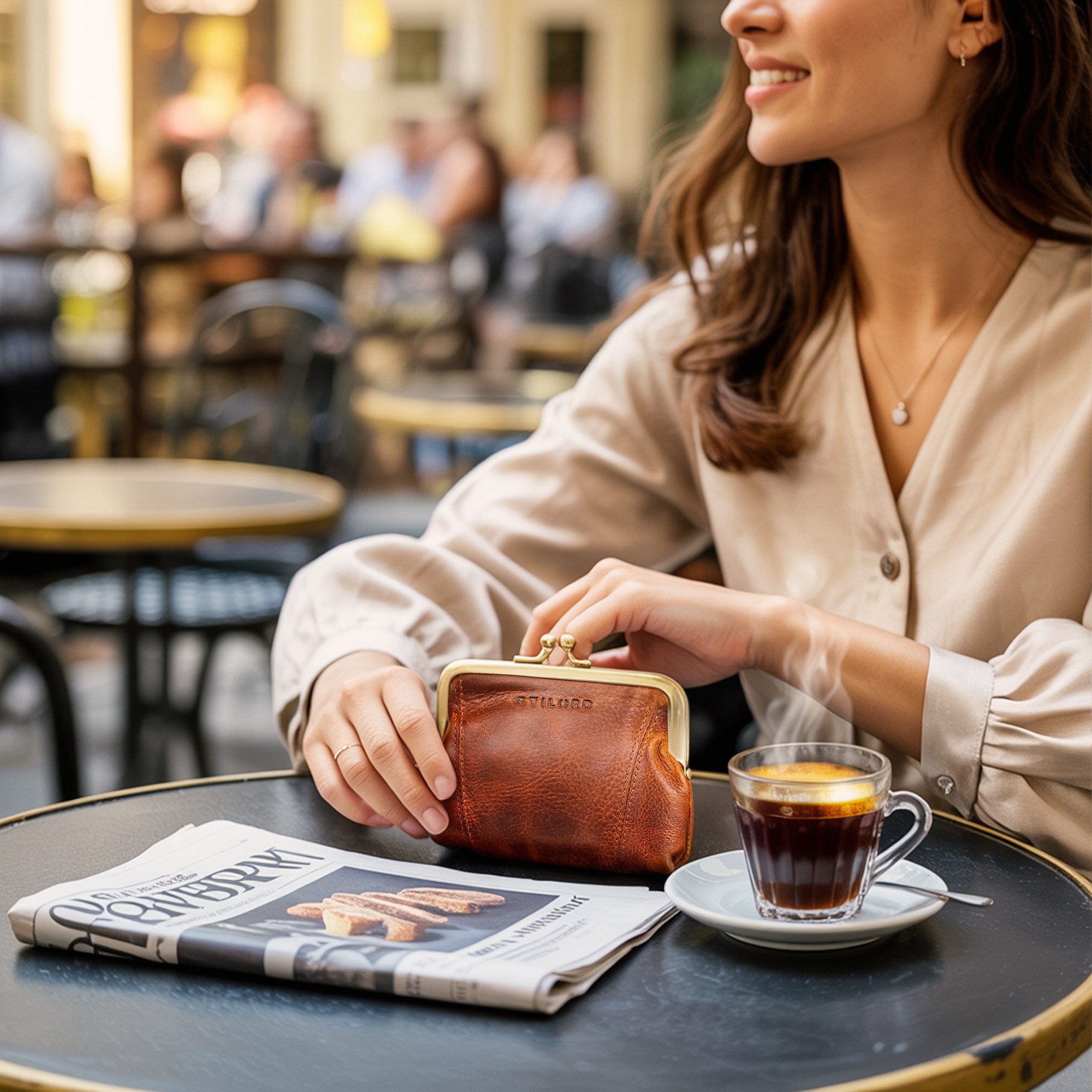 STILORD Geldbörse "Goldie" Vintage Kiss-Lock Münzbeutel Kleines Portemonnai günstig online kaufen