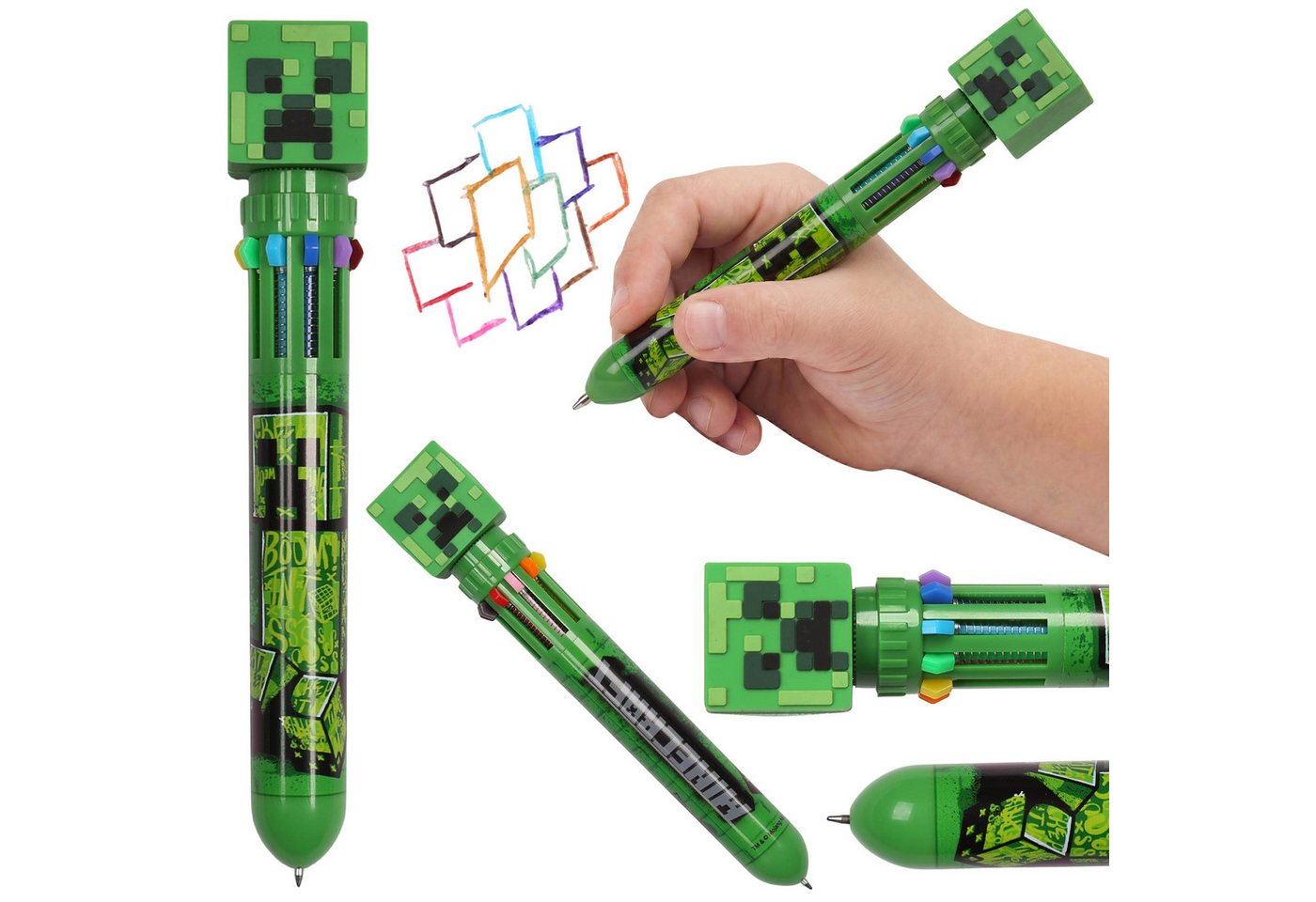 Minecraft Kugelschreiber Minecraft 10-in-1 Kugelschreiber für Kinder – 10 Farben
