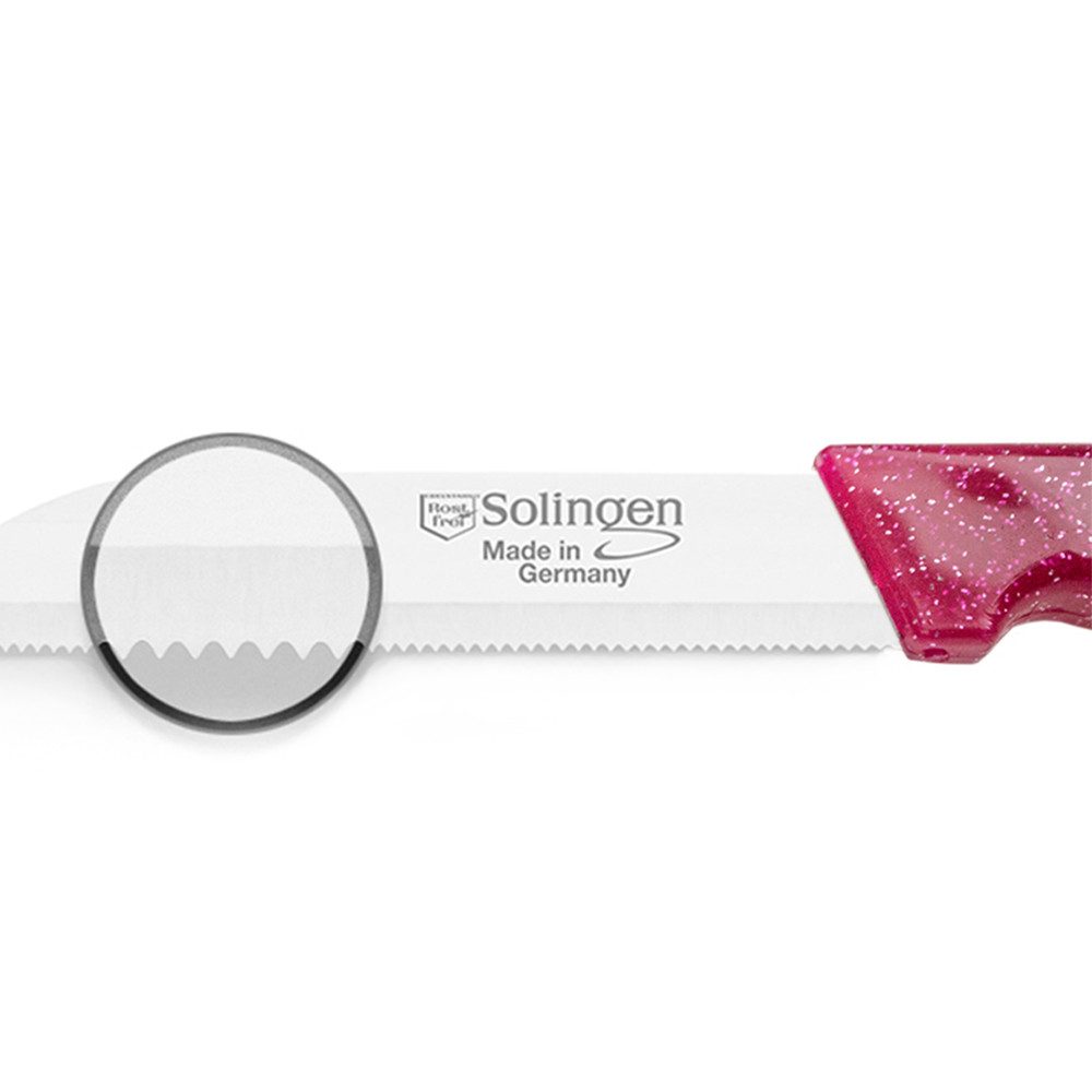 Visaggio Obstmesser Solingen Allzweckmesser Schälmesser Gemüsemesser Küchenmesser, Wellenschliff Solingen Messer, Flitter Optik, Edelstahl (rostfrei)