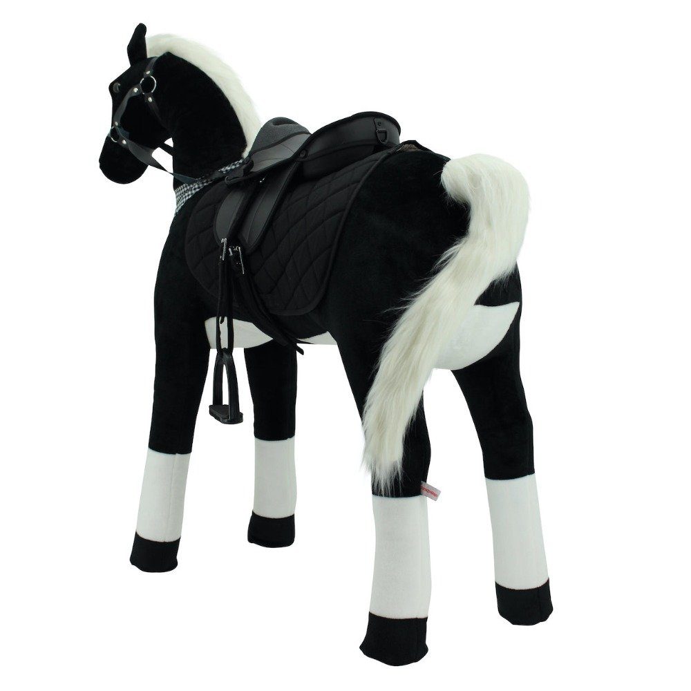 Sweety-Toys Stehpferd Sweety Toys 13142 Stehpferd 125 cm schwarz mit Stahlunterbau