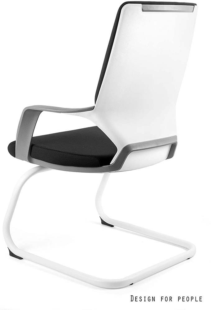 PROREGAL® Stuhl Konferenzstuhl Münster HxBxT Stoff Schwarz 95x63x52cm Schwarz-Weiß