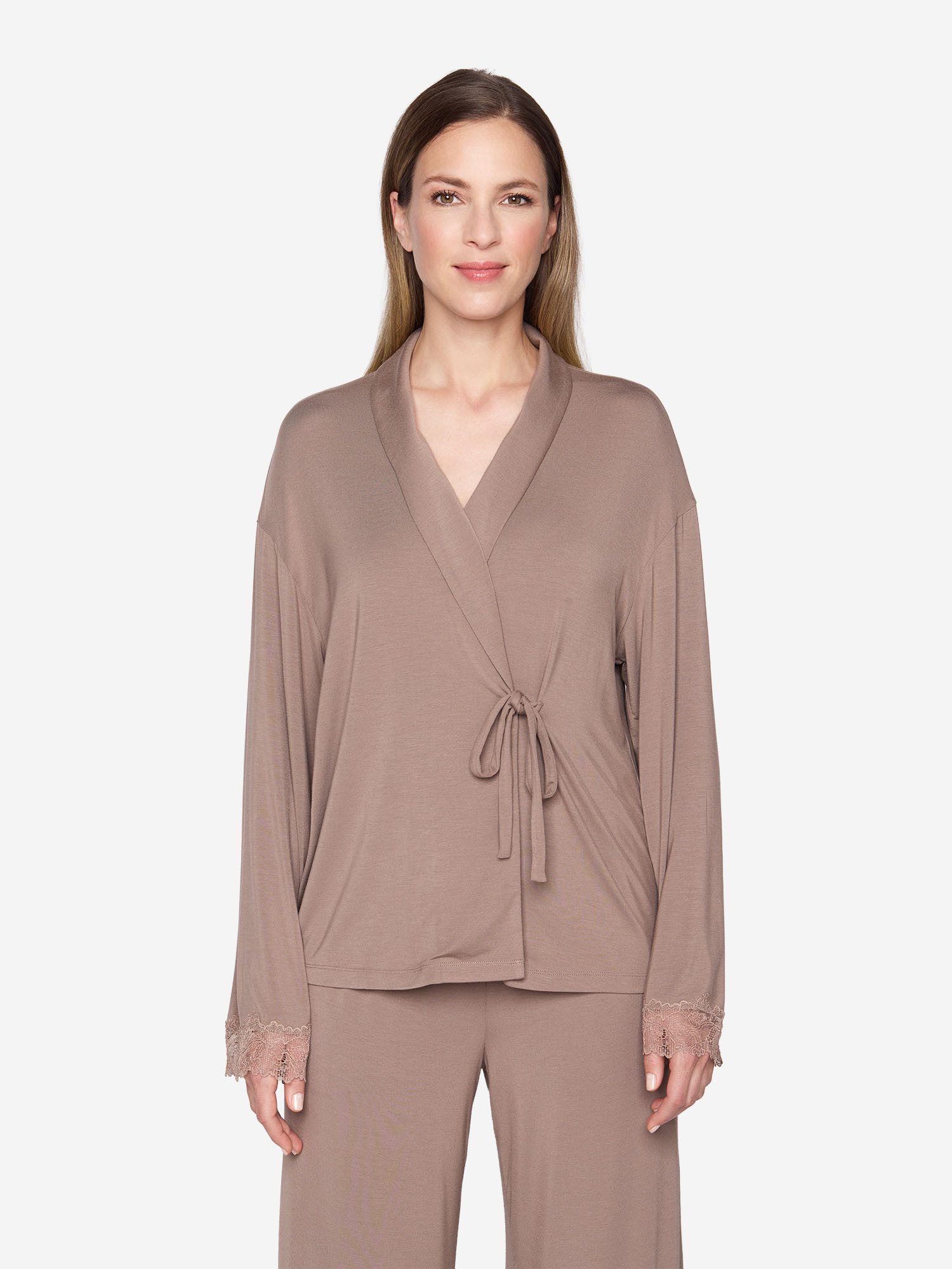 JOOP! Pyjamaoberteil Grace Cardigan Schlafshirt, Pyjama Shirt, Nachtshirt