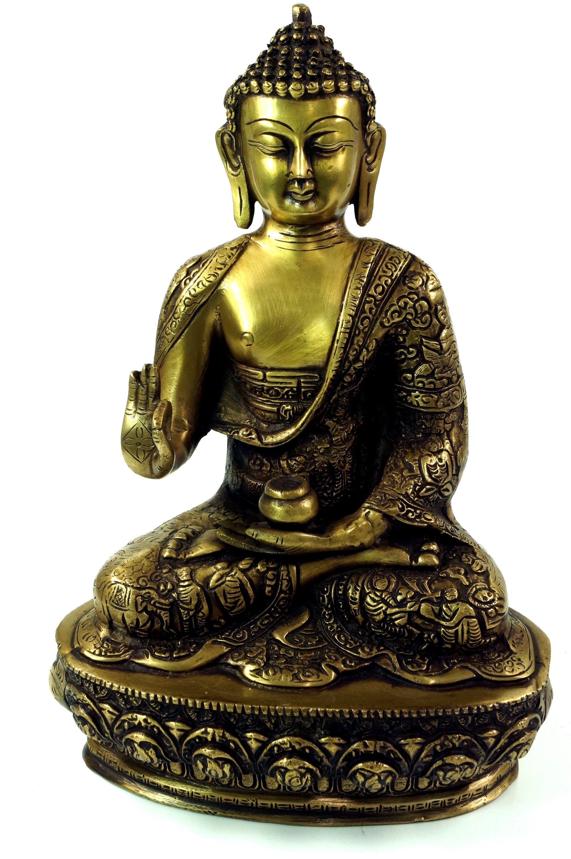 Guru-Shop Buddhafigur Buddha Statue aus Buddha.. Messing Amoghasiddhi