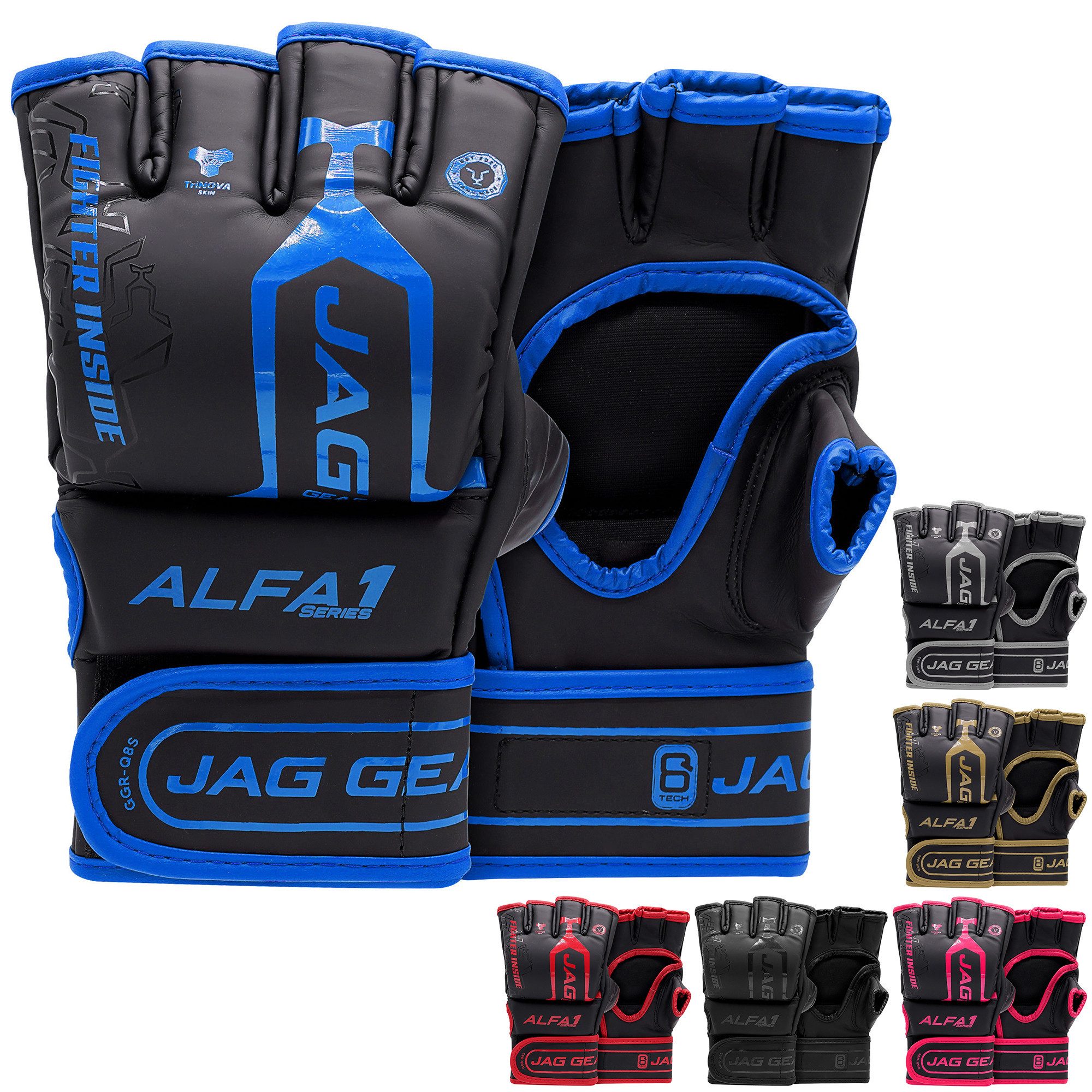 JAG GEARS MMA-Handschuhe MMA-Handschuhe Boxen Kickboxen Grappling und Sparring Handgelenkschutz (Set), Open-Palm MMA Gloves mit High-Density Knöchel- & Handschutz