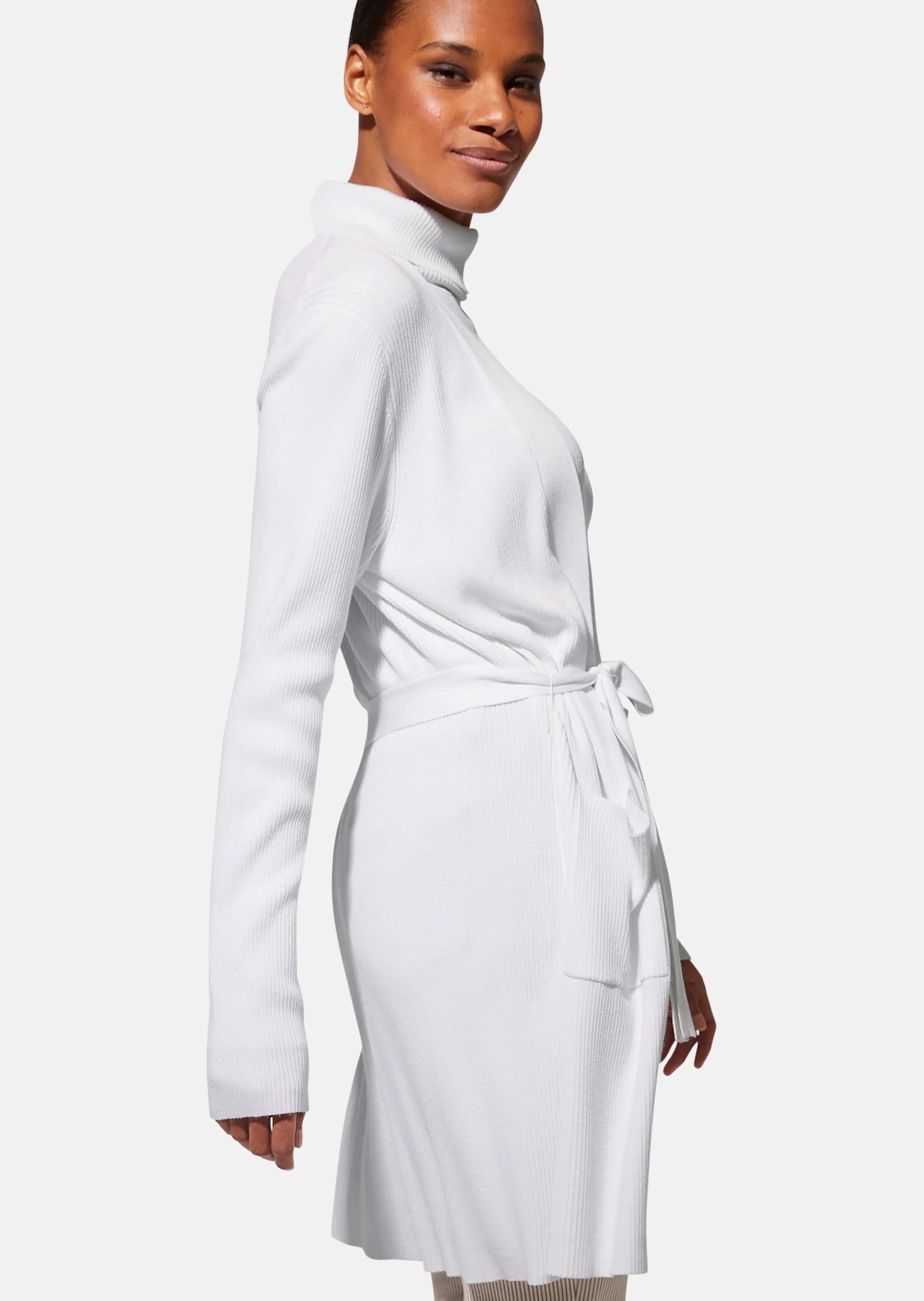 MADELEINE Strickjacke Lange Strickjacke mit Bindeband