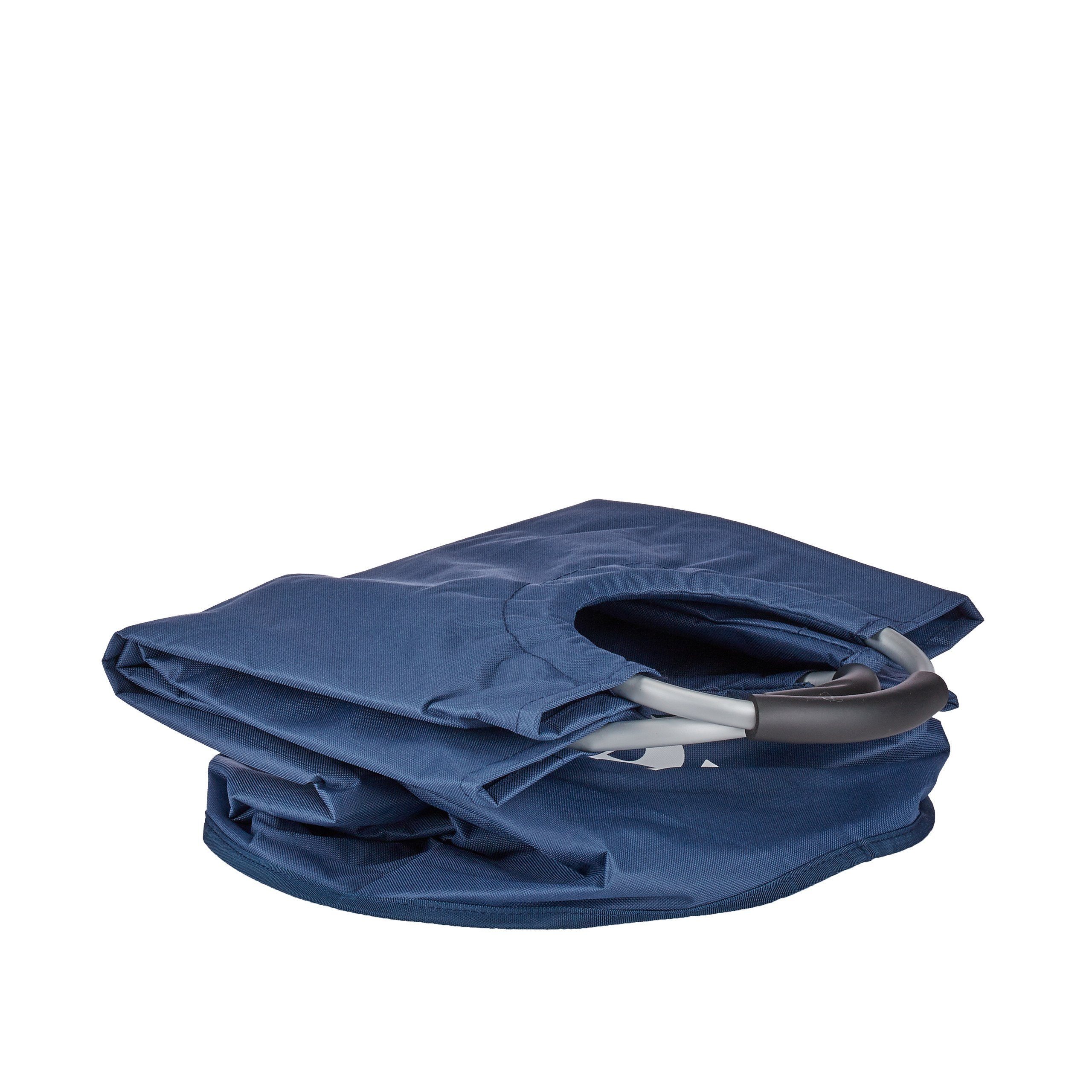 relaxdays Wäschekorb Faltbarer Wäschekorb mit Henkel, blau