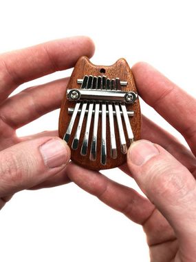 Leuchtklang Spielzeug-Musikinstrument Mini Kalimba 8 Töne Daumenklavier Thumb Piano C-Dur Holz Anhänger