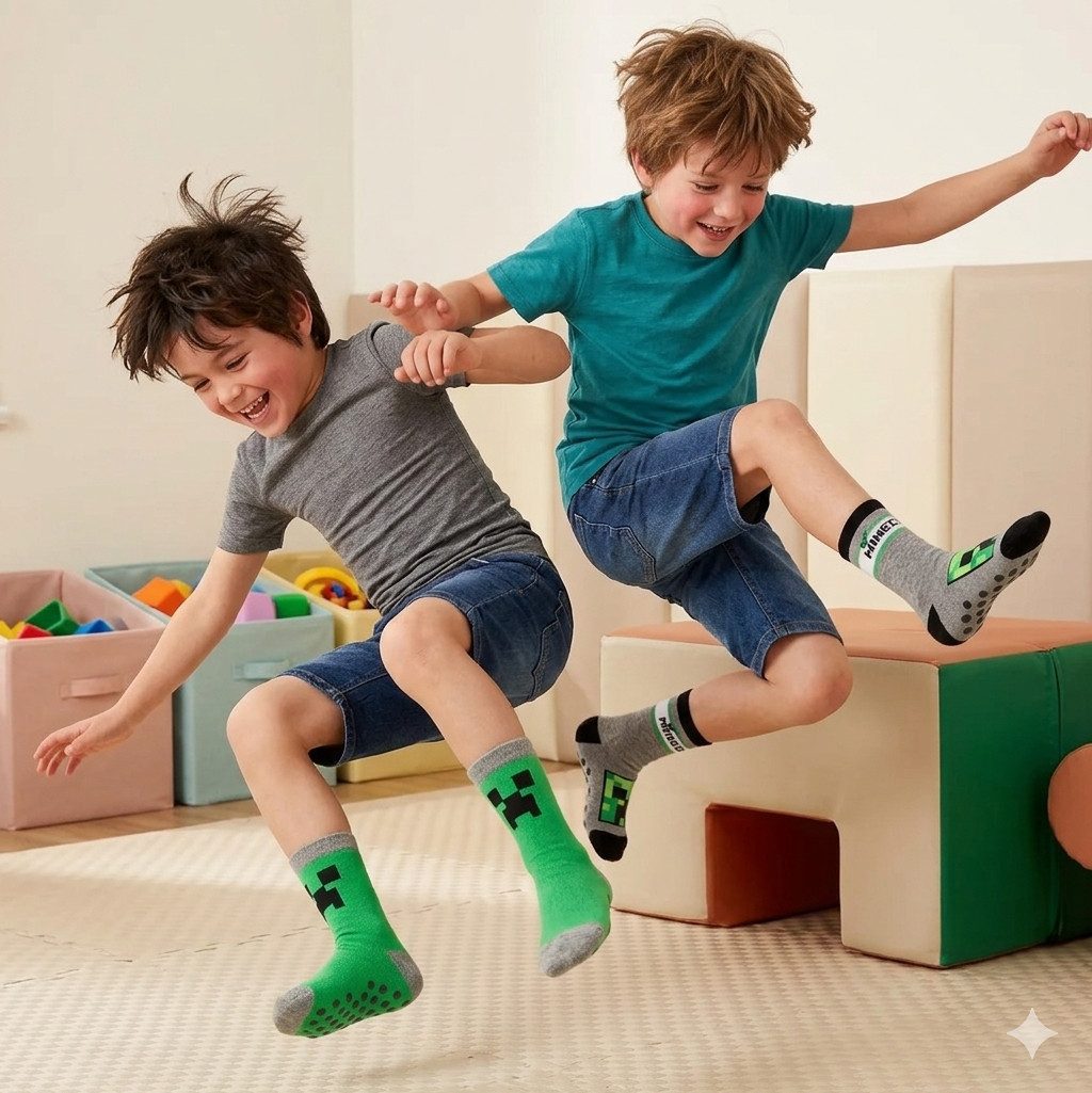 Minecraft Haussocken MINECRAFT Anti Slip Socken 2 stück Set