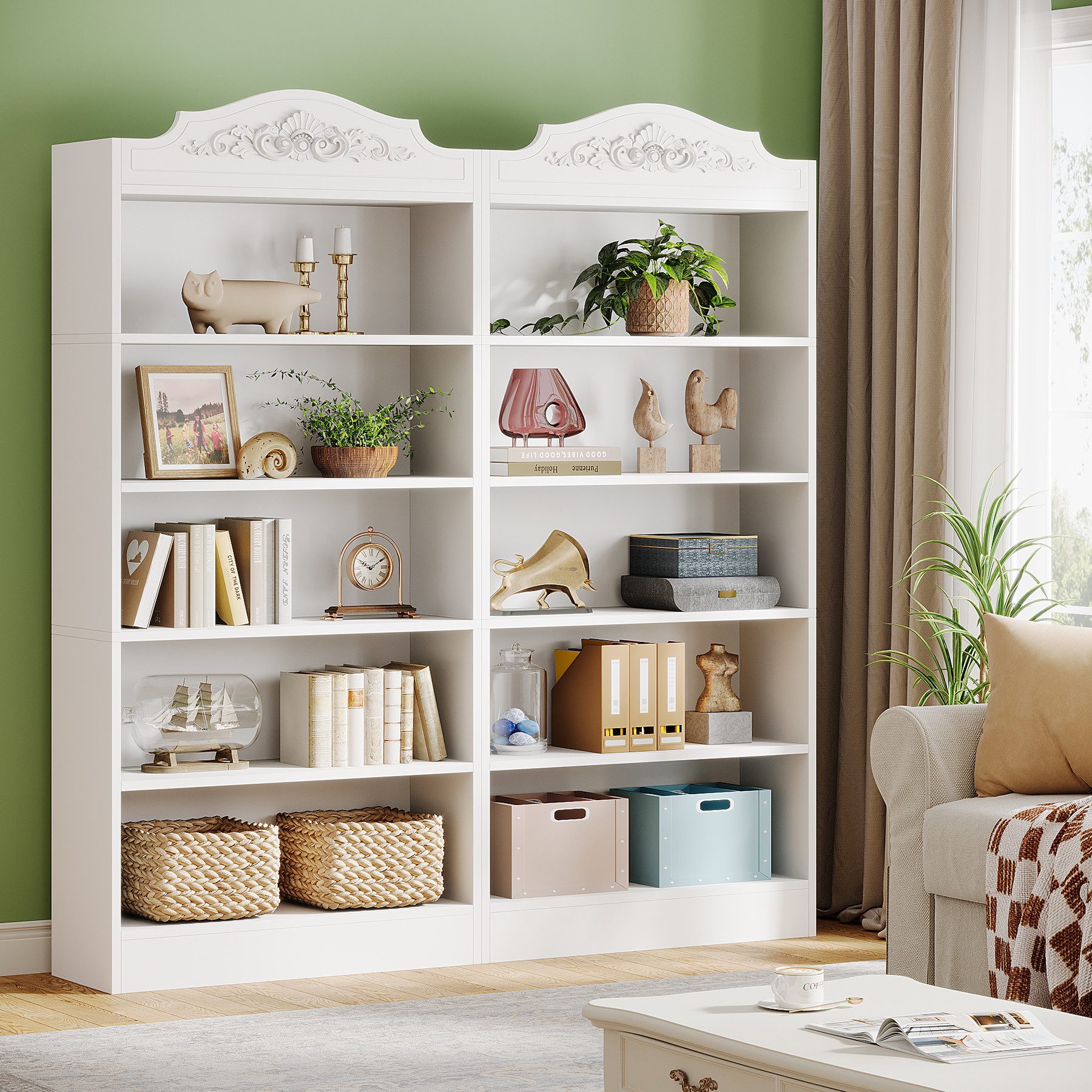 Tribesigns Bücherregal 190cm Standregal Büroregal Raumteiler günstig online kaufen