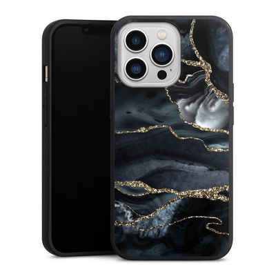 DeinDesign Handyhülle Glitzer Look Marmor Trends Dark marble gold Glitter look, Apple iPhone 13 Pro Silikon Hülle Premium Case Handy Schutzhülle