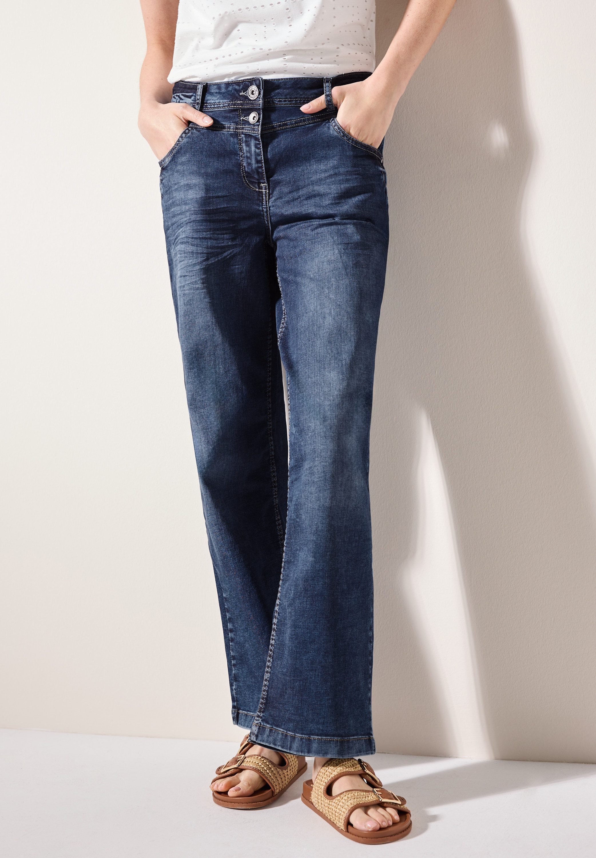 Cecil Weite Jeans, softer Materialmix günstig online kaufen