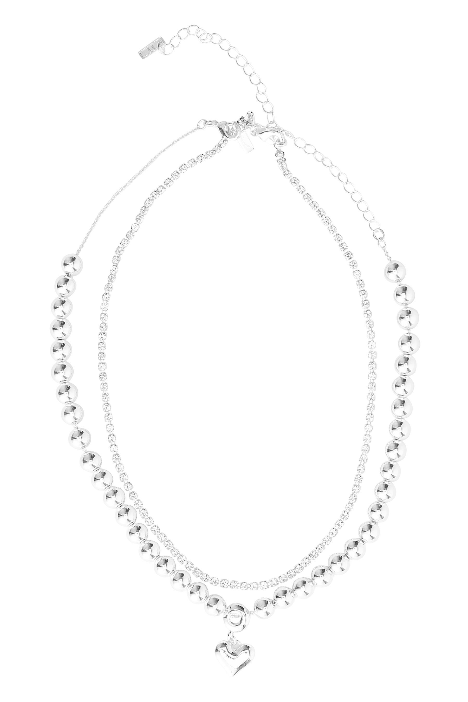 Next Bead-Ketten-Set Doppelreihige Halskette mit Herz (1-tlg). Reduzierter Preis € 11,50. Unverbindliche Preisempfehlung € 23,00