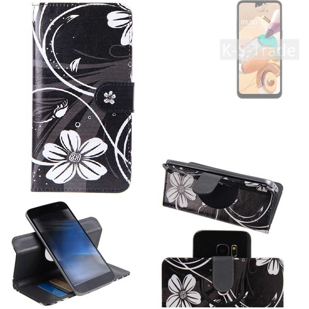 K-S-Trade Handyhülle für LG Electronics K41S, Schutzhülle Handyhülle Hülle 360° Wallet Case ''Flowers''