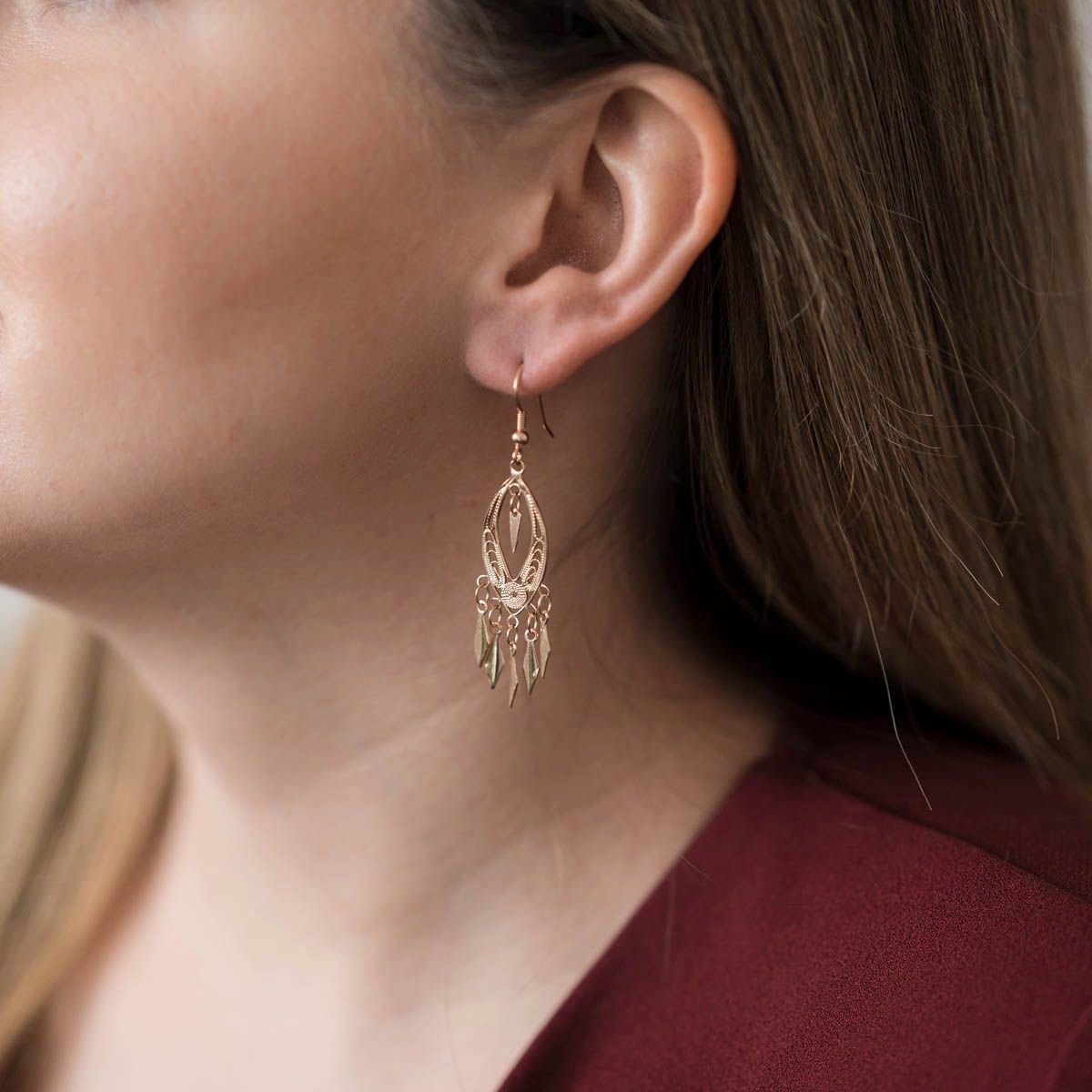 Materia Paar Ohrhänger Damen Ohrringe Orientalisch SO-222 Rose, 925 Sterlin günstig online kaufen