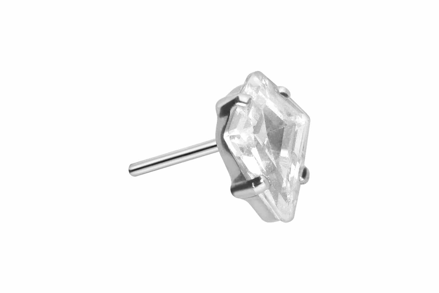 Piercing-Set Titan Aufsatz mit Push Pin KRISTALLRAUTE