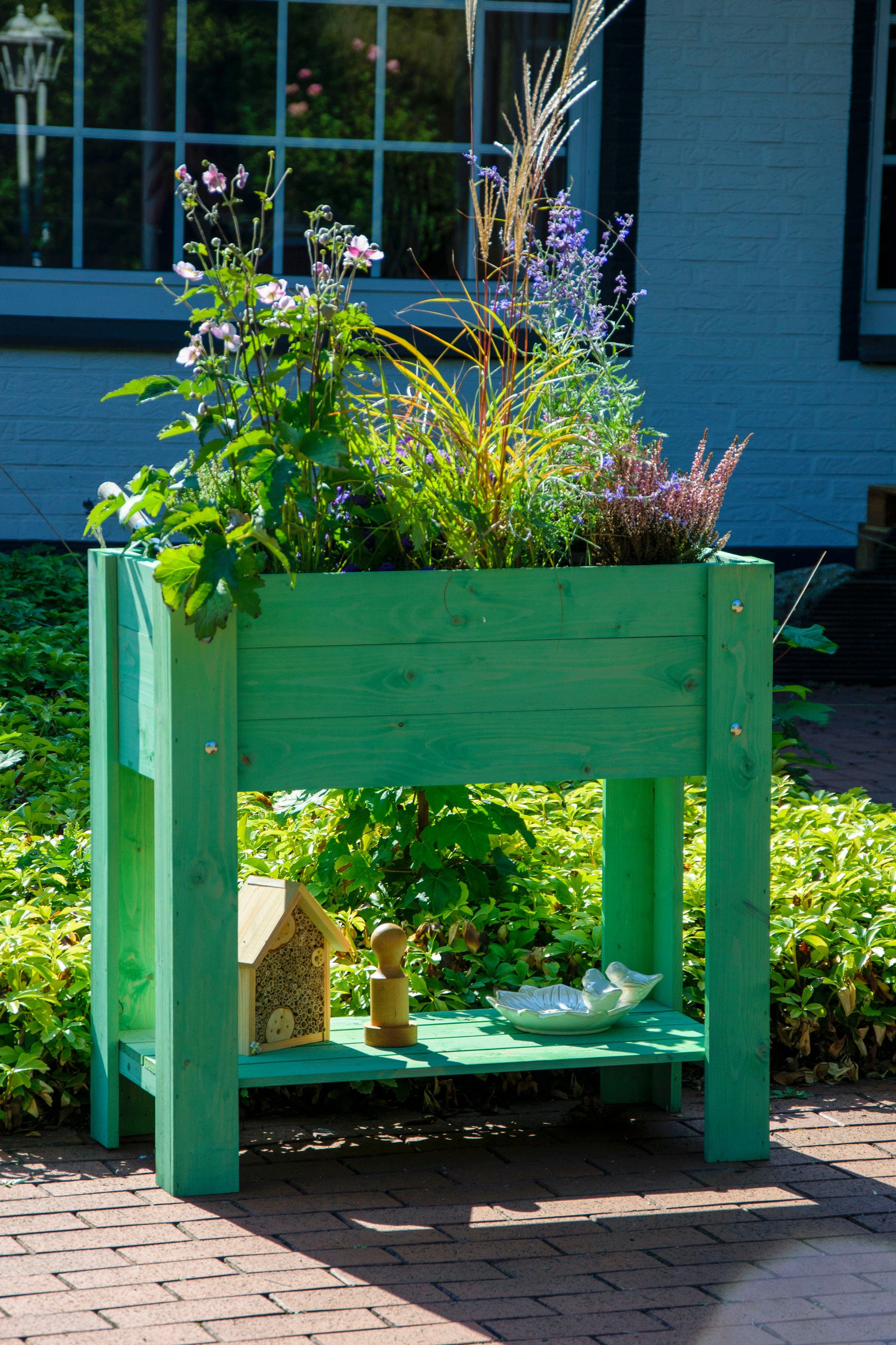 dobar Hochbeet Urban, FSC®-zertifiziertes Kiefernholz, wetterfest lasiert, mintgrün