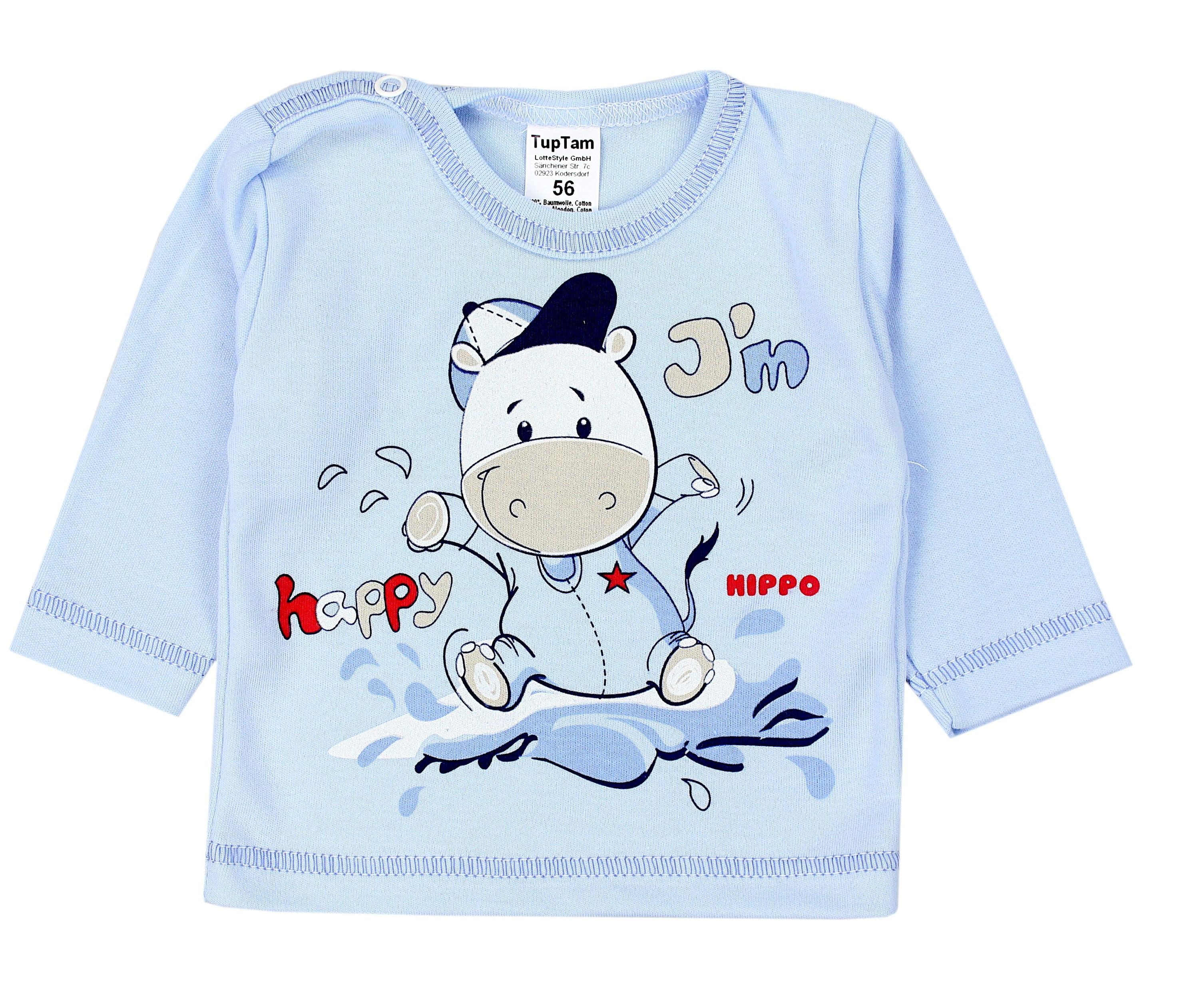TupTam Rundhalsshirt TupTam Unisex Baby Langarmshirt mit Spruch Aufdruck 3er Set