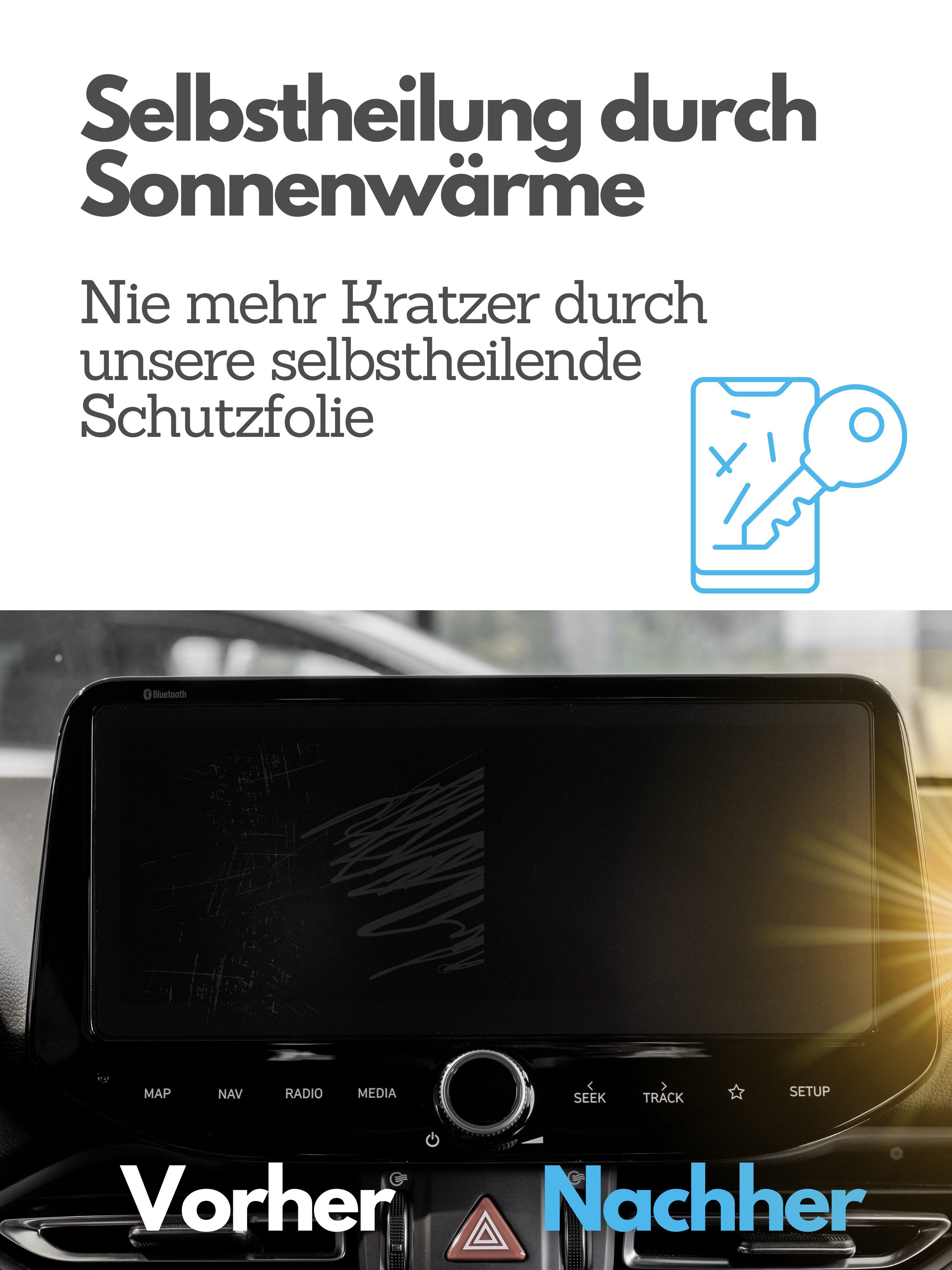 DISSKIN Displayschutzfolie DISSKIN Displayschutzfolie für Hyundai i30 / i30N 10,25 Zoll ab 2020 für i30 Entertainment System, 1 Stück, Anti-Fingerabdruck-Beschichtung