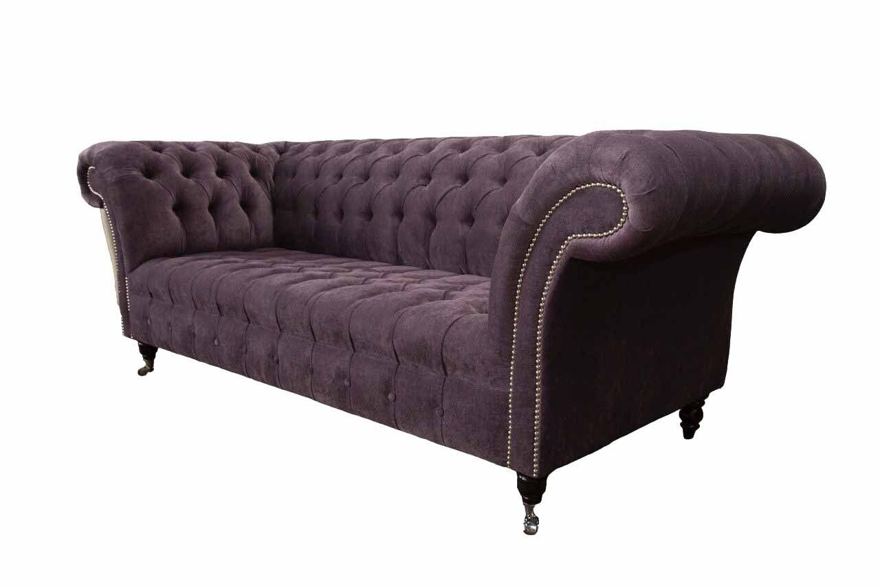 Neu, Chesterfield Europe Lila 3 Sofa Stoff Sofas In Couch Made Sitzer Polster Textil JVmoebel Sofa