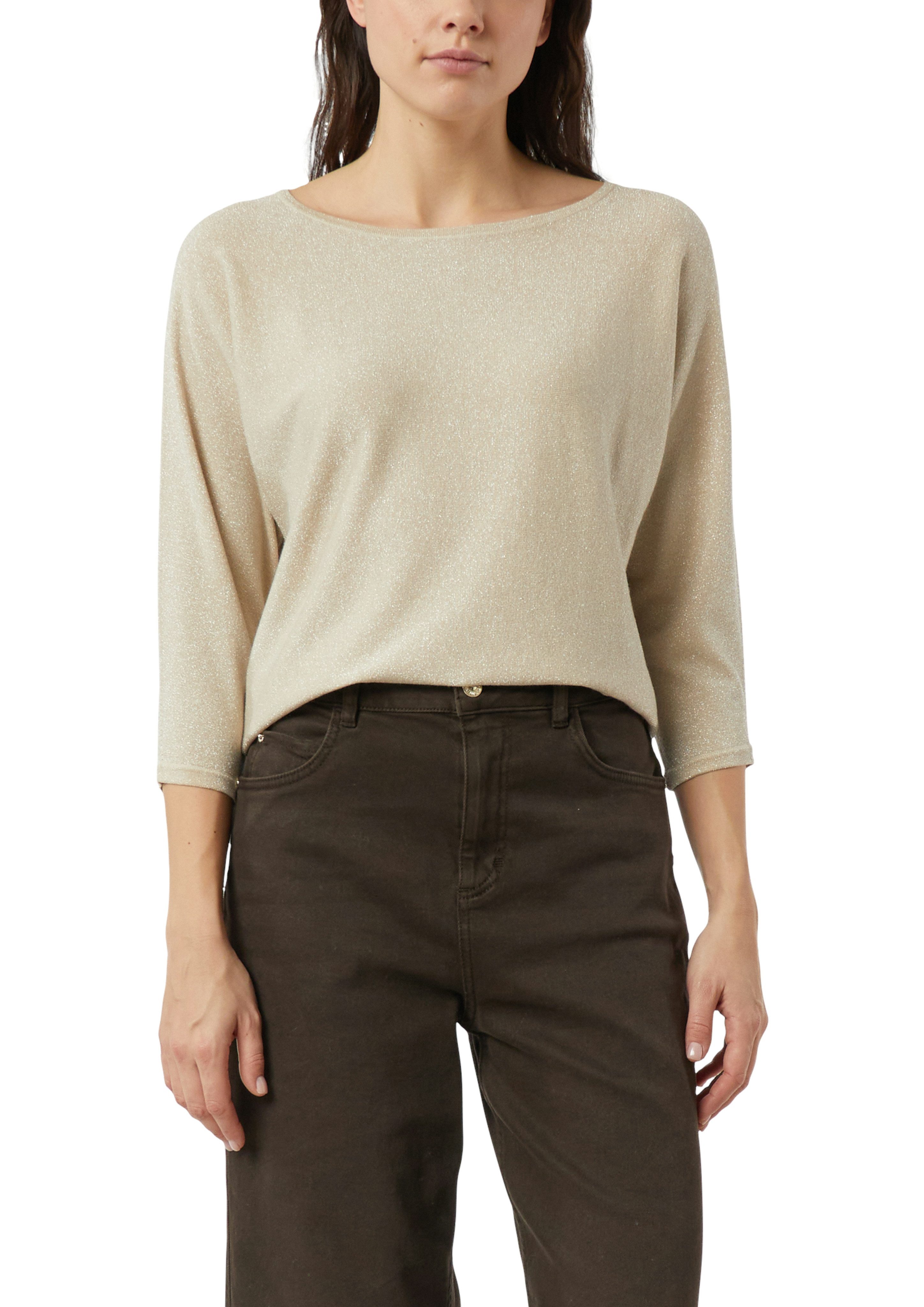 comma 3/4 Arm-Pullover mit Glitzerdetails