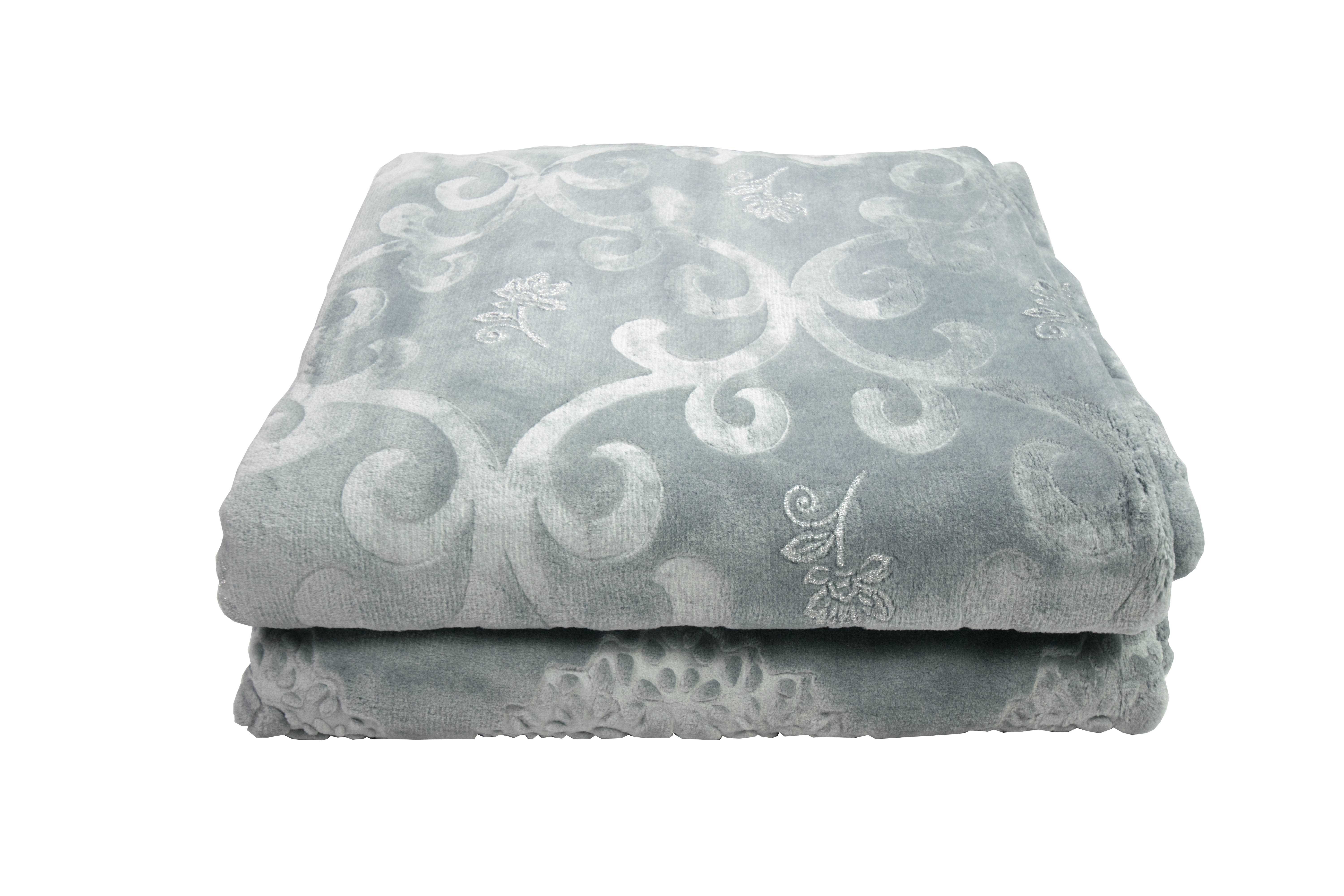 Tagesdecke Tagesdecke Decke mit Ornamenten in grau silber, TeppichHome24
