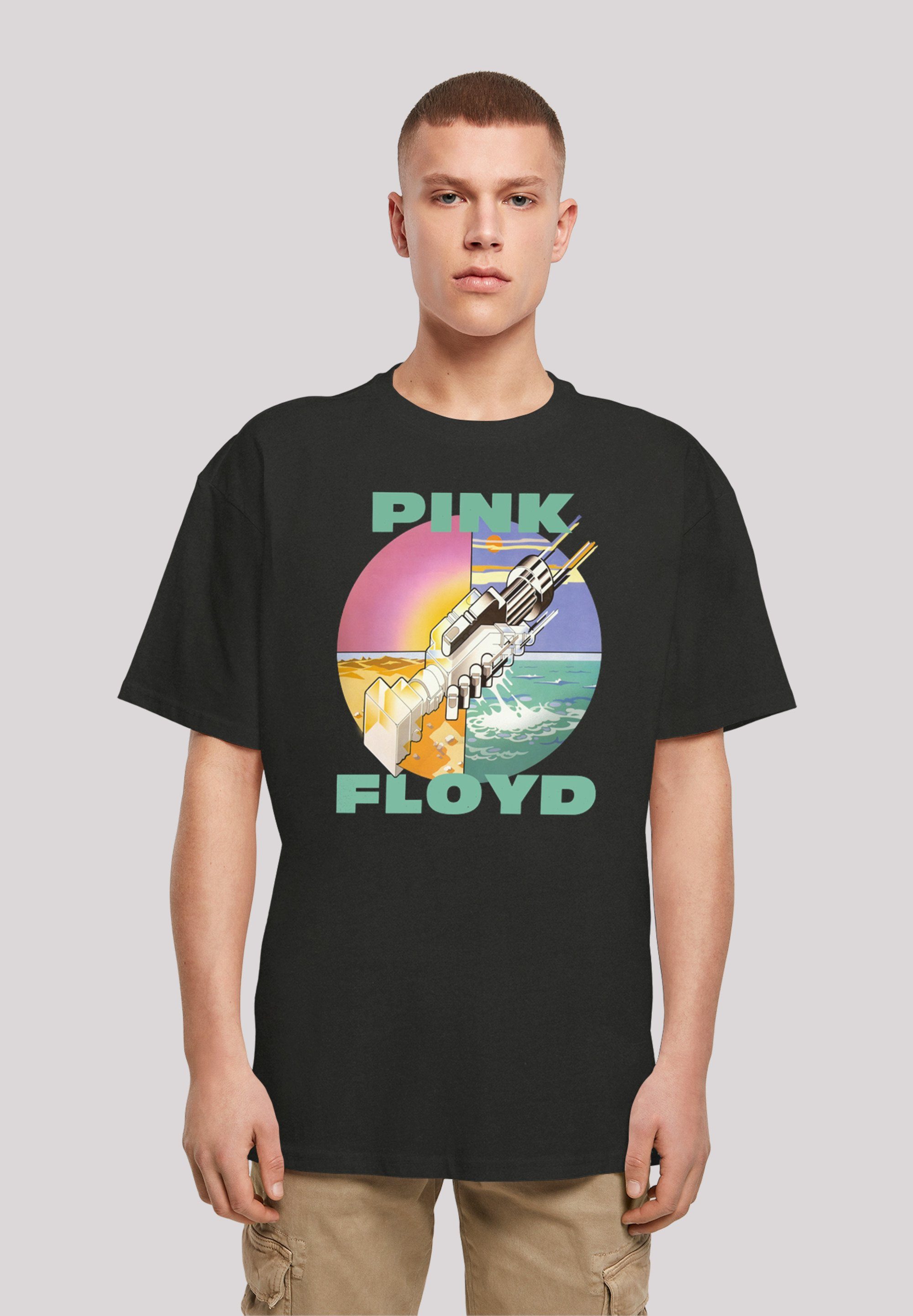 F4NT4STIC T-Shirt Pink Floyd Wish You Were Here Rock Band Album Print schwarz