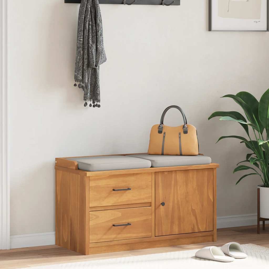 vidaXL Sitzbank Flurbank SANDNES 87x40x50 cm Massivholz Kiefer