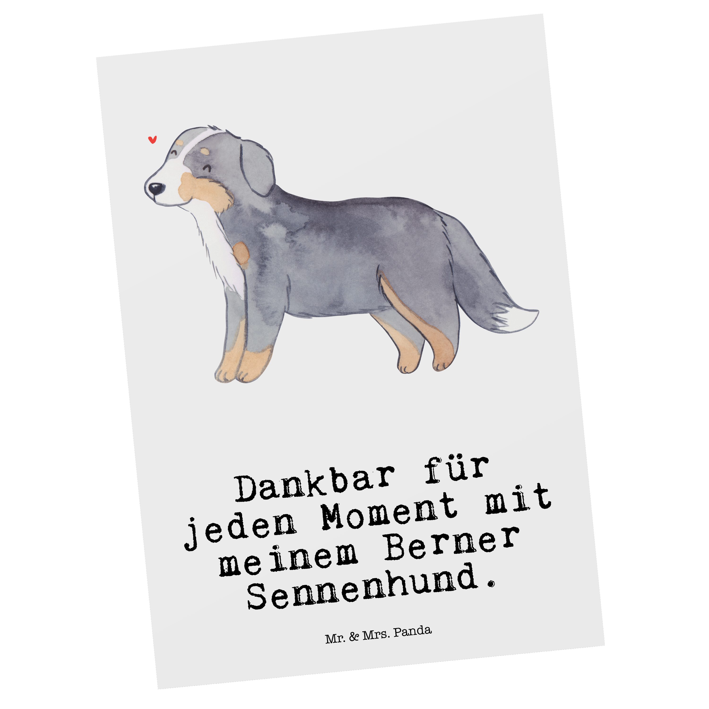 Mr. & Mrs. Panda Postkarte Berner Sennenhund Moment - Weiß - Geschenk, Grußkarte, Karte, Geschen