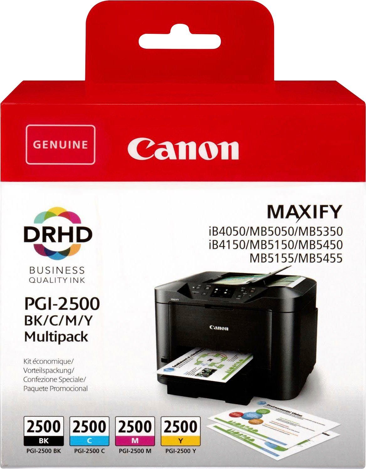 Canon PGI-2500 Tintenpatrone (Spar-Set, original Druckerpatrone schwarz/cyan/magenta/gelb)