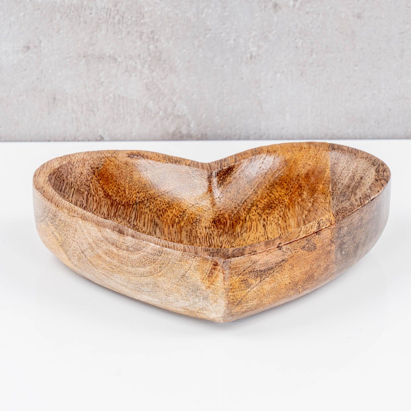 Levandeo® Dekoteller, Holz-Teller Herz 14x12cm Mangoholz günstig online kaufen