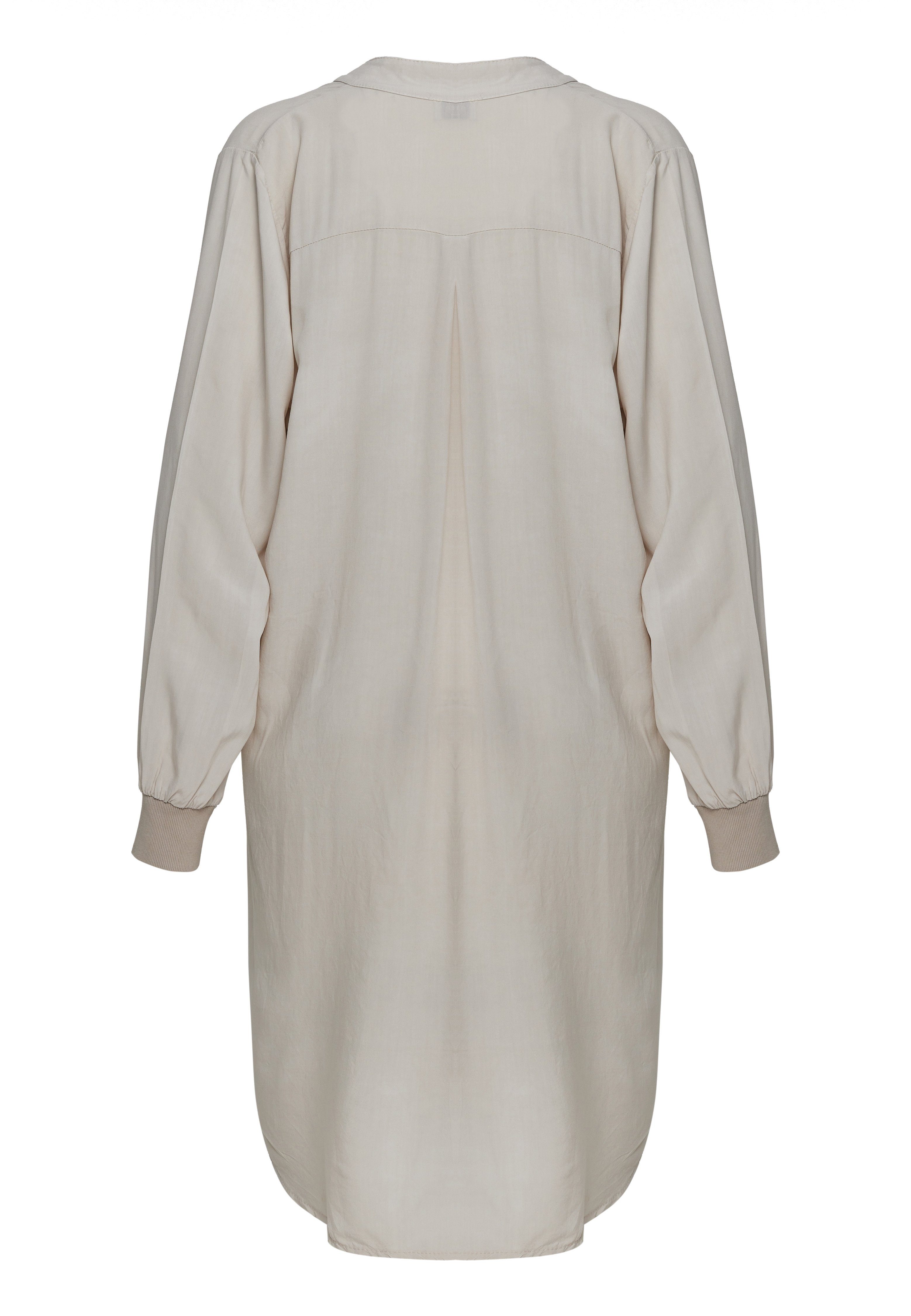 PM SELECTED Longbluse Schnitt Einheitsgröße) Beige Oversized in im Bluse Tunika Long PM-15 (Elegante