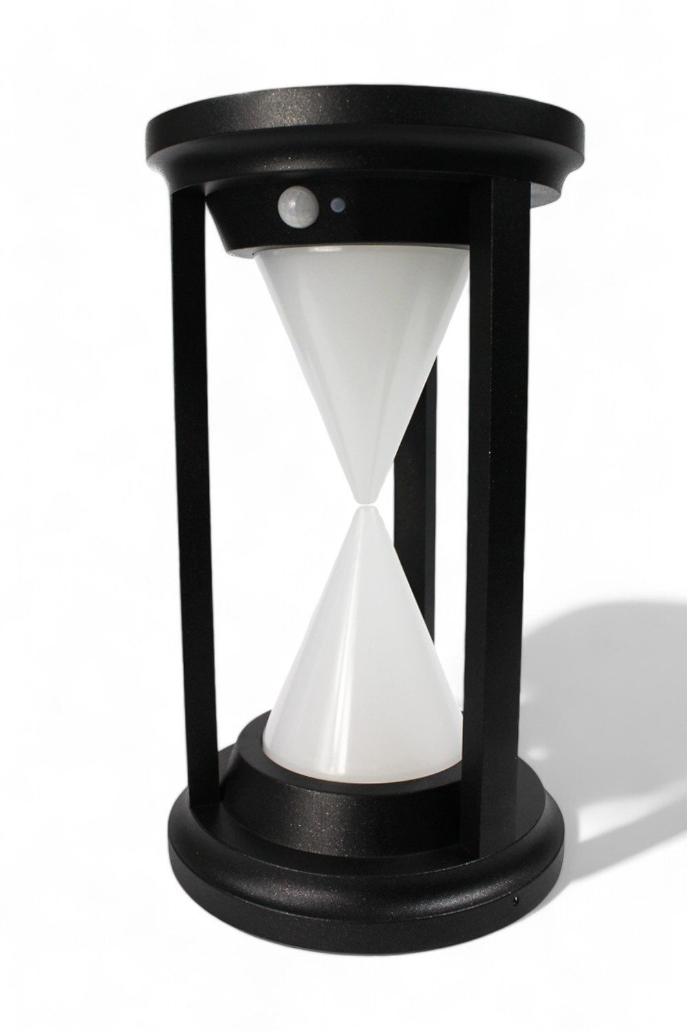 Arnusa LED Solarleuchte Sockelleuchte Sanduhr 35x20 cm Wegeleuchte Gartenleuchte 360lm, Bewegungsmelder, LED fest integriert, Warmweiß, Neutralweiß, Kaltweiß, Farbeinstellung und Bewegungsmelder