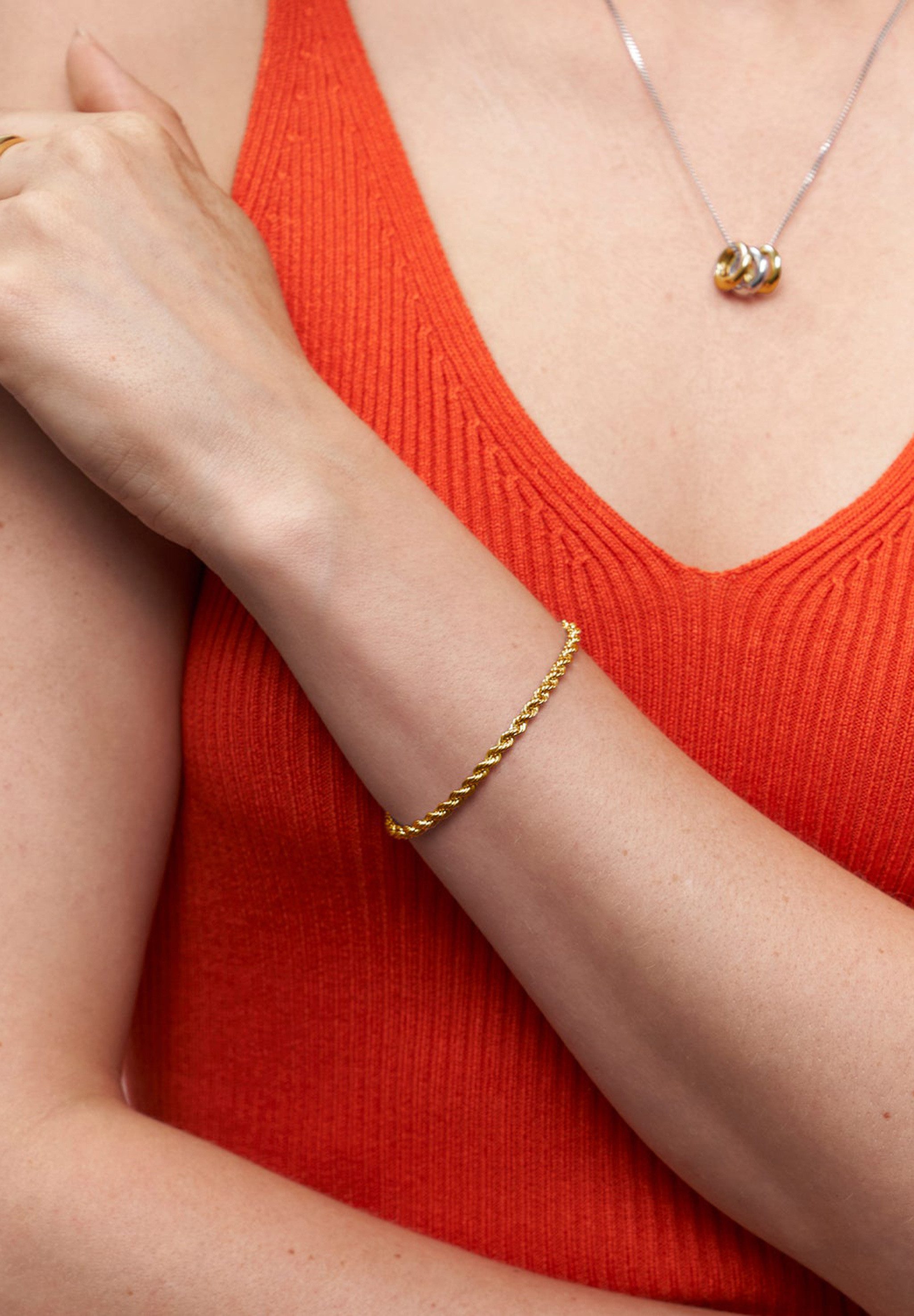 Stilnest Gliederarmband Kordel 925 Sterling Silber
